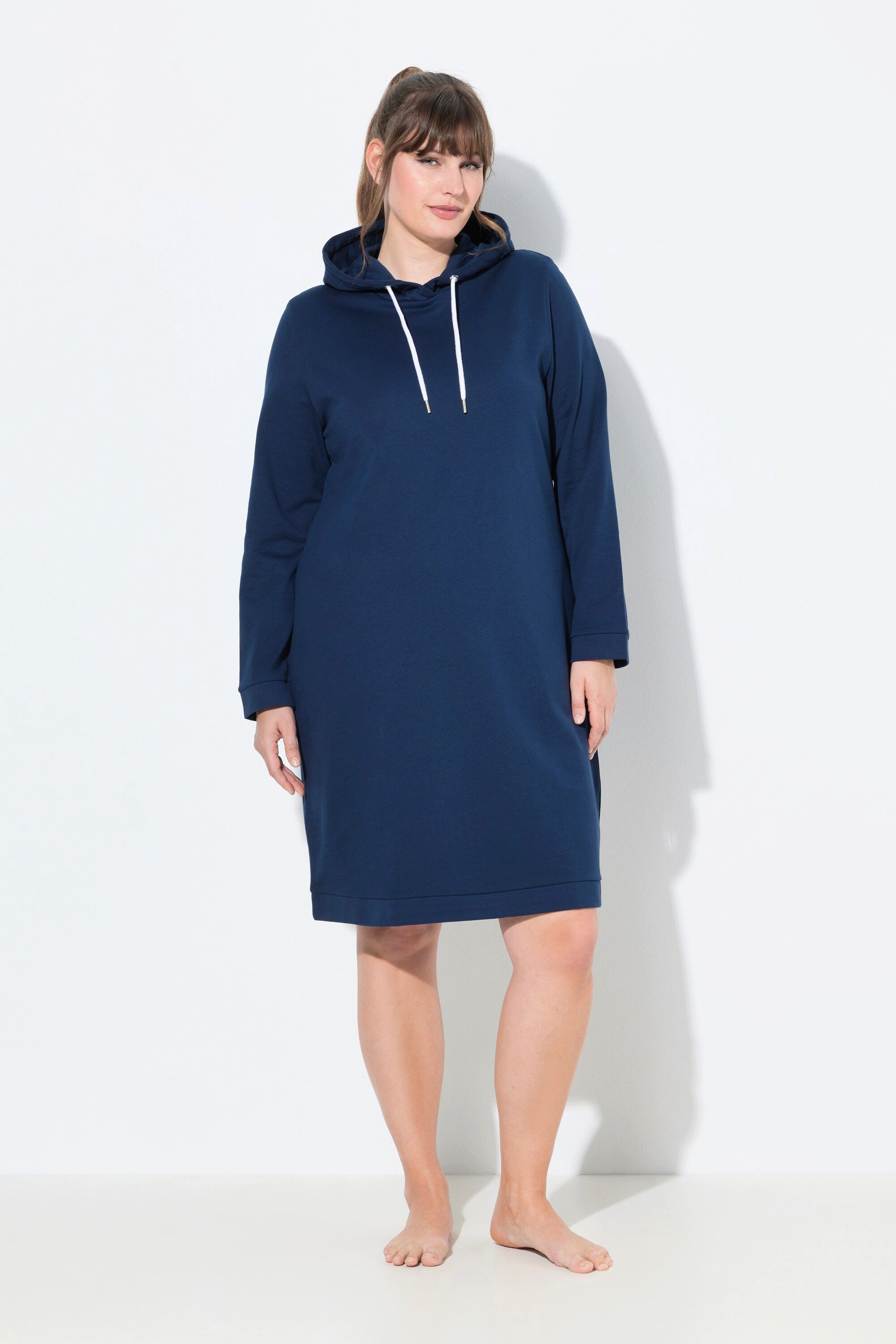 Ulla Popken Schlafanzug Loungwear-Kleid Kapuze weich günstig online kaufen