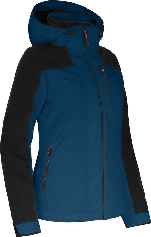 Bergson Outdoorjacke KURRIKA Doppeljacke Damen Regenjacke, Fleece  Innenjacke, 20000 mm Wassersäule, Normalgrößen, dunkel blau