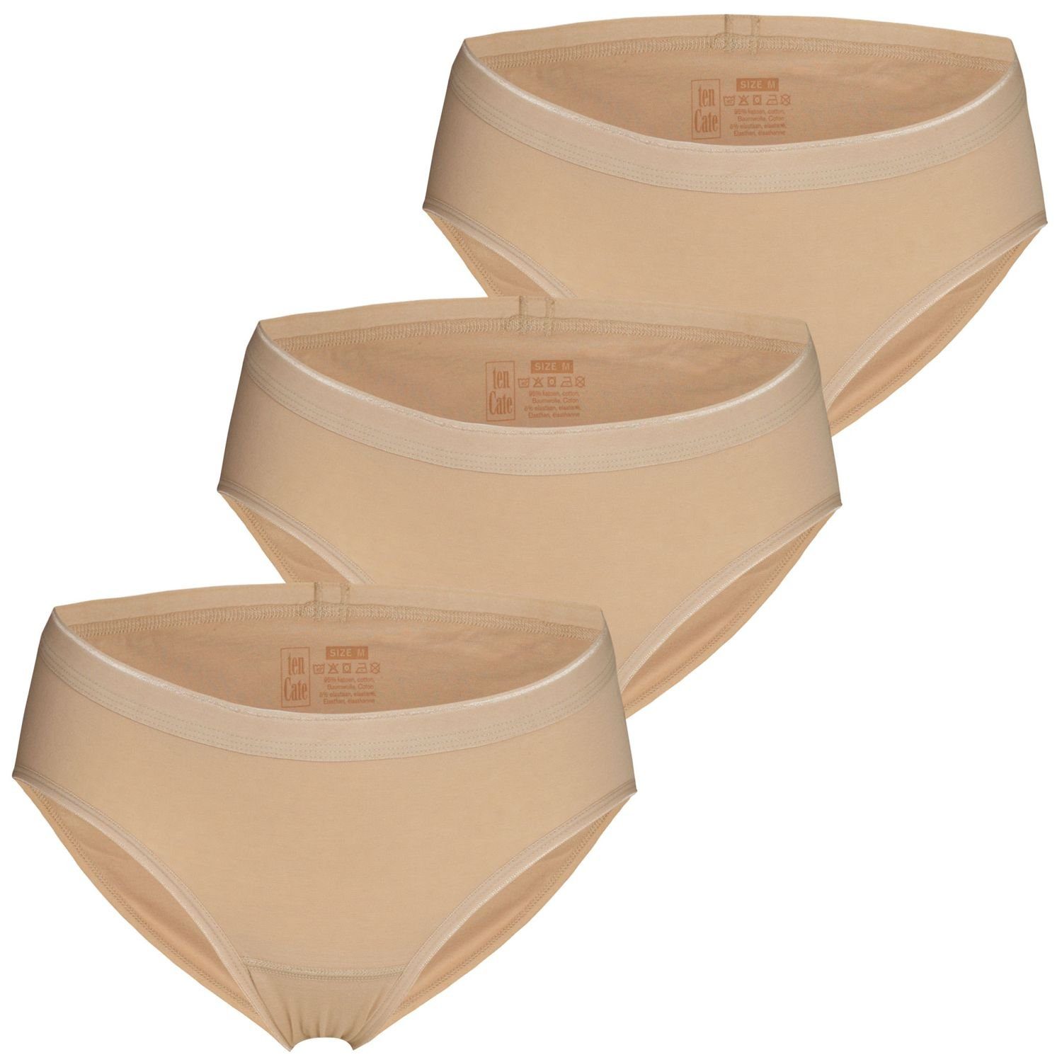 ten Cate Slip Bikini (3-St) ohne Seitennähte, qualitativ hochwertig im 3er Pack sand
