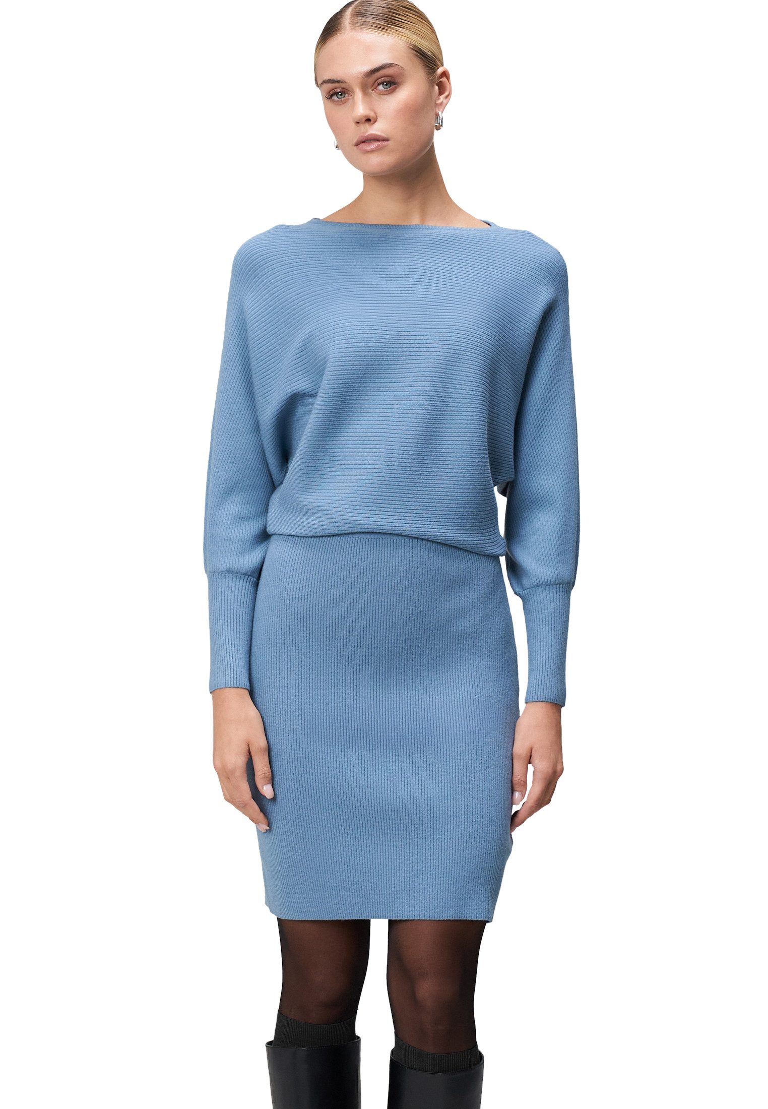 Zero Strickkleid Damen Strickkleid mit U-Boot Ausschnitt Plain/ohne Details günstig online kaufen