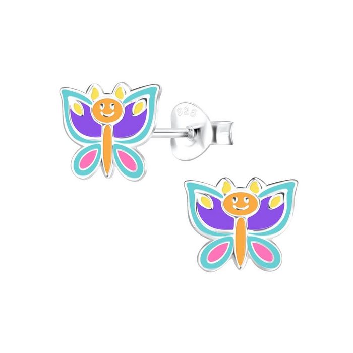 BUNGSA Ohrring-Set Ohrstecker Schmetterling aus 925 Silber für Kinder (1 Paar (2 Stück) 2-tlg) Ohrschmuck Ohrringe