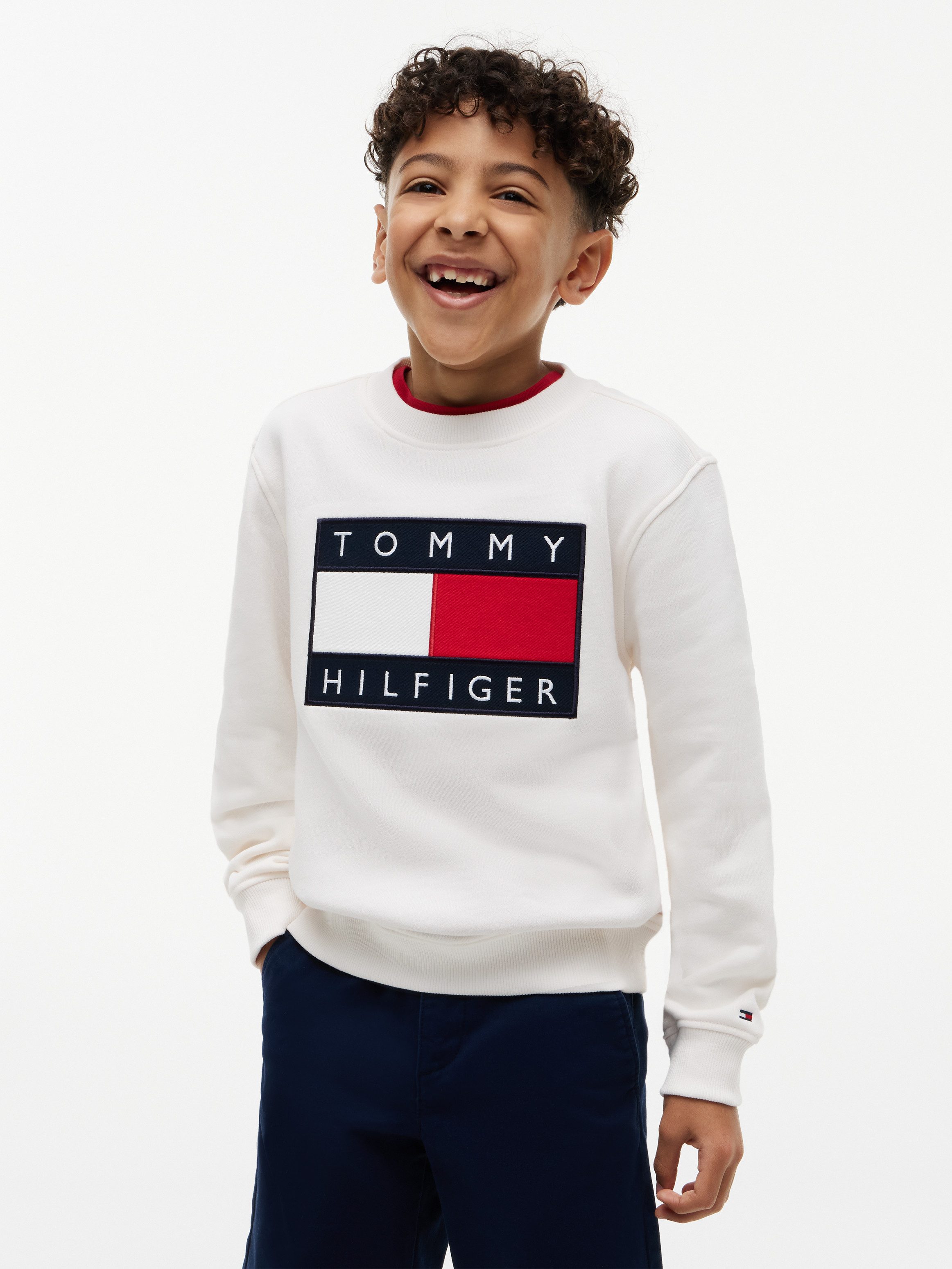 Tommy Hilfiger Sweatshirt Regular Fit, Kinder bis 16 Jahre, Logo-Applikation
