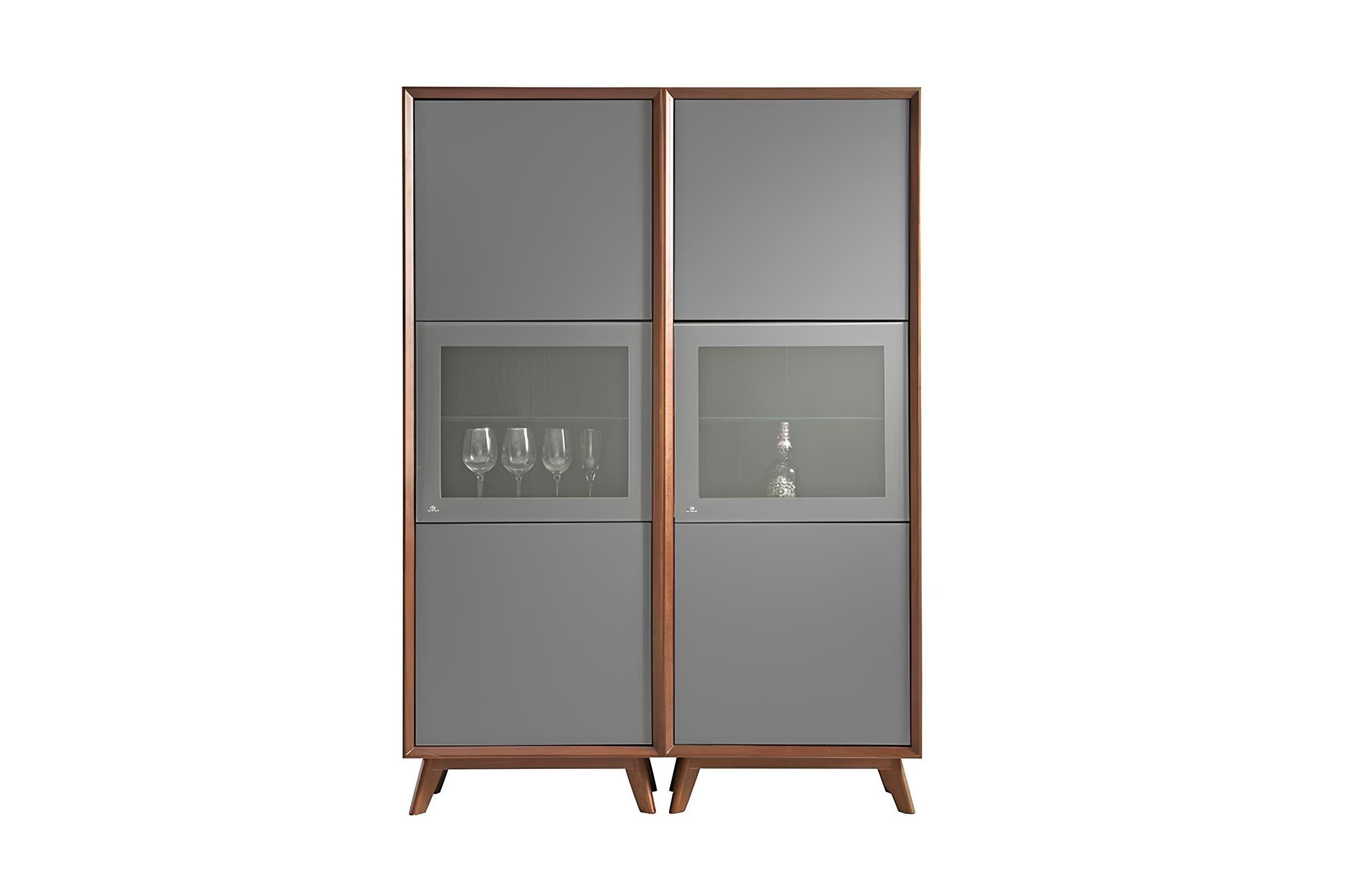 Xlmoebel Vitrine Hochwertige Holzvitrine mit Glasdesign für das Wohnzimmer - Möbel für (1-St., Doppel Vitrine) Hergestellt in Europa