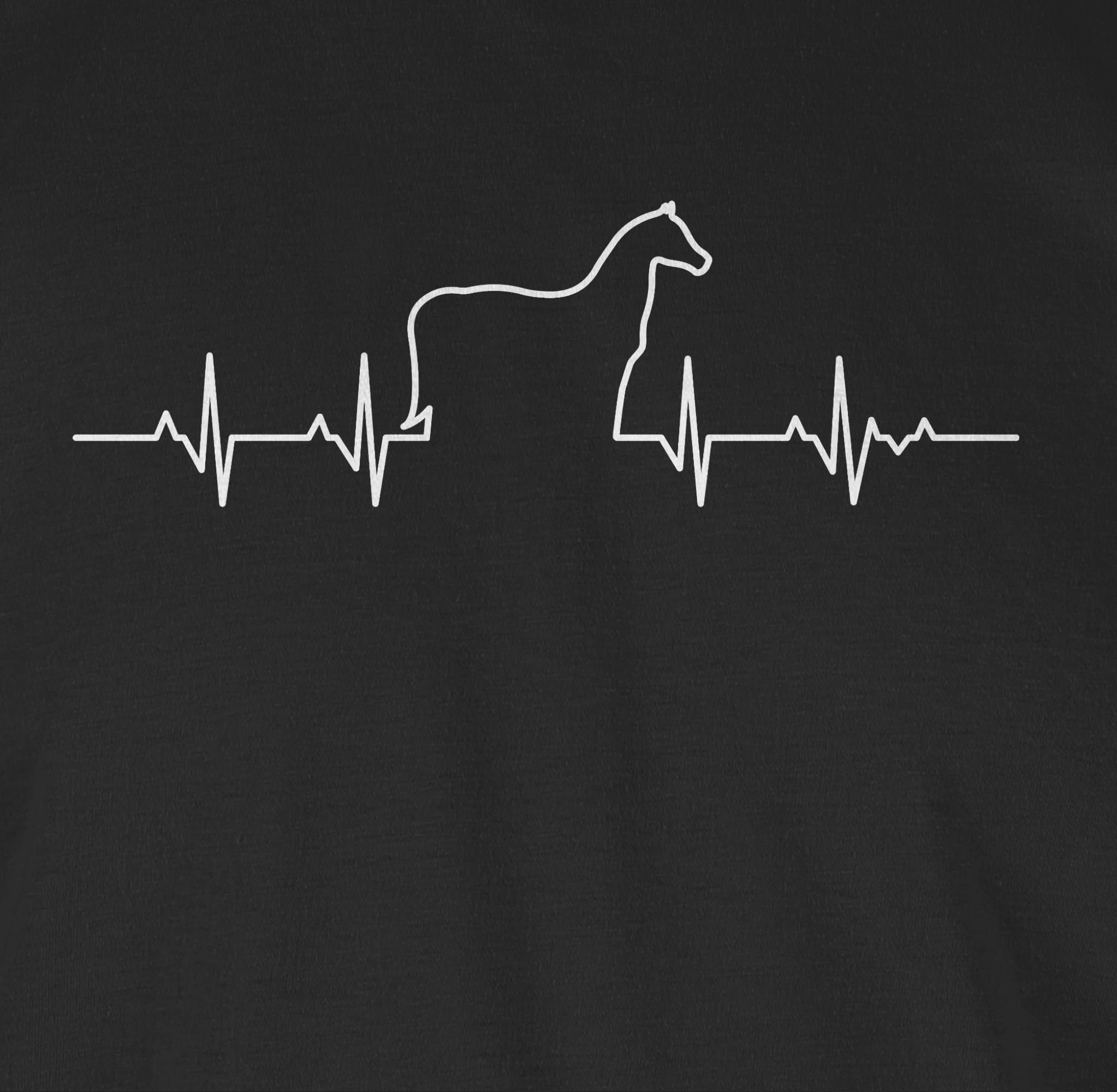 Shirtracer Herzschlag T-Shirt Pferd 2 Schwarz Pferd