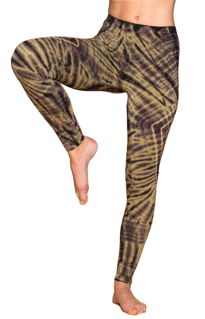 PANASIAM Leggings Unikat Batik Leggings 'Dschungel' aus natürlicher Viskose Tiedye Batik alternative lange Hippie Leggings Yogaleggings Sportleggings