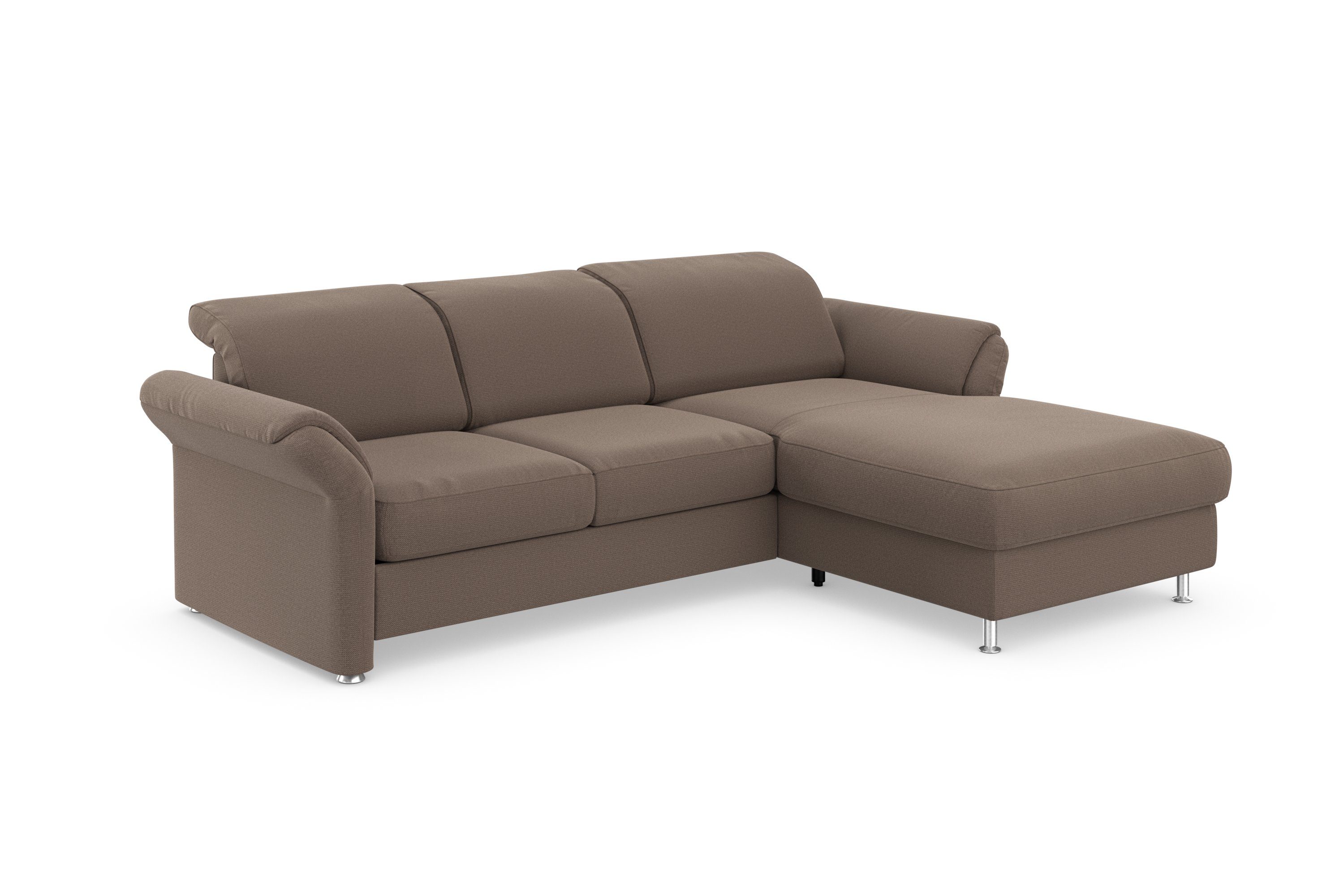 und Ecksofa Armteilverstellung Bettkasten und wahlweise sit&more Apulia, Bettfunktion, Kopf-