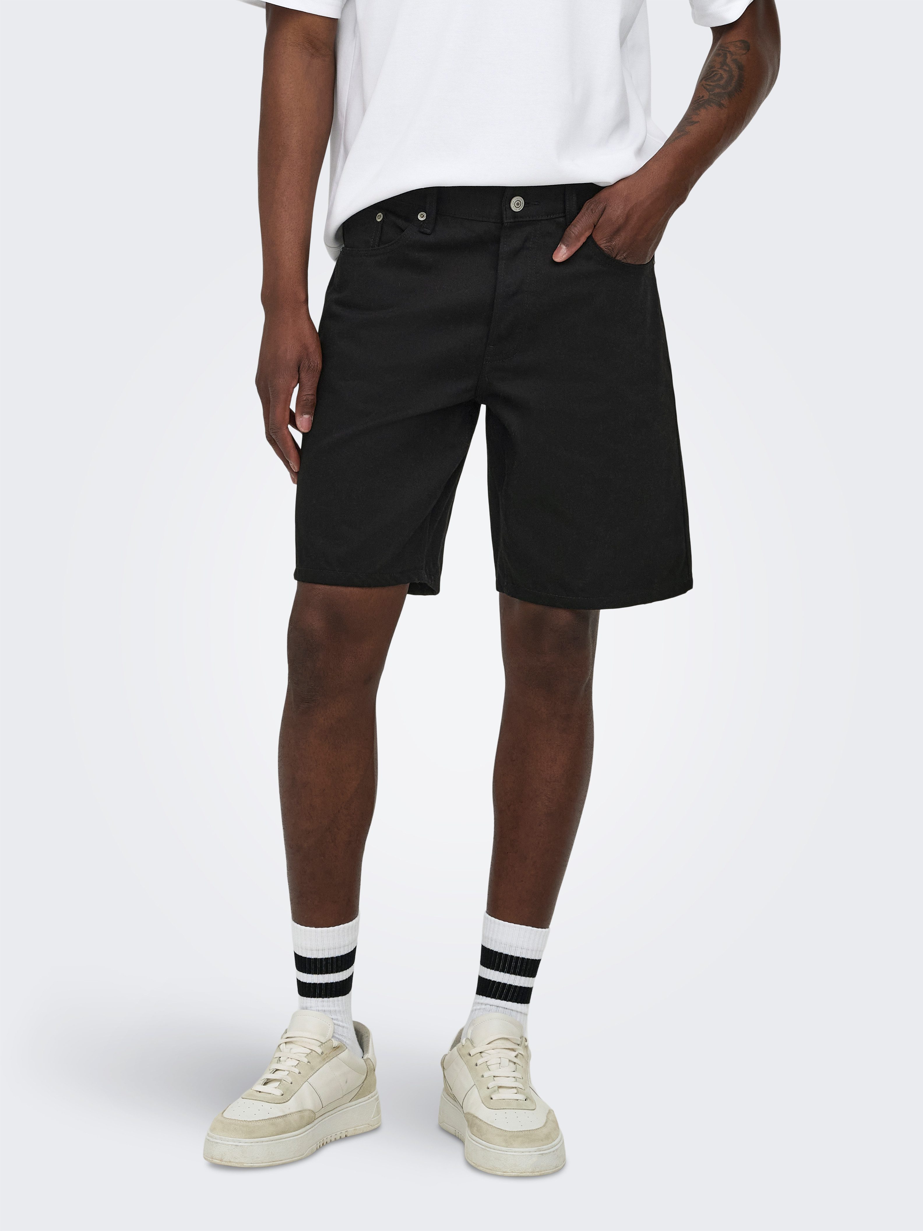 ONLY & SONS Jeansshorts ONSEDGE STAY BD 6992 AZG DNM SHORTS NOOS Baumwolle, straight fit