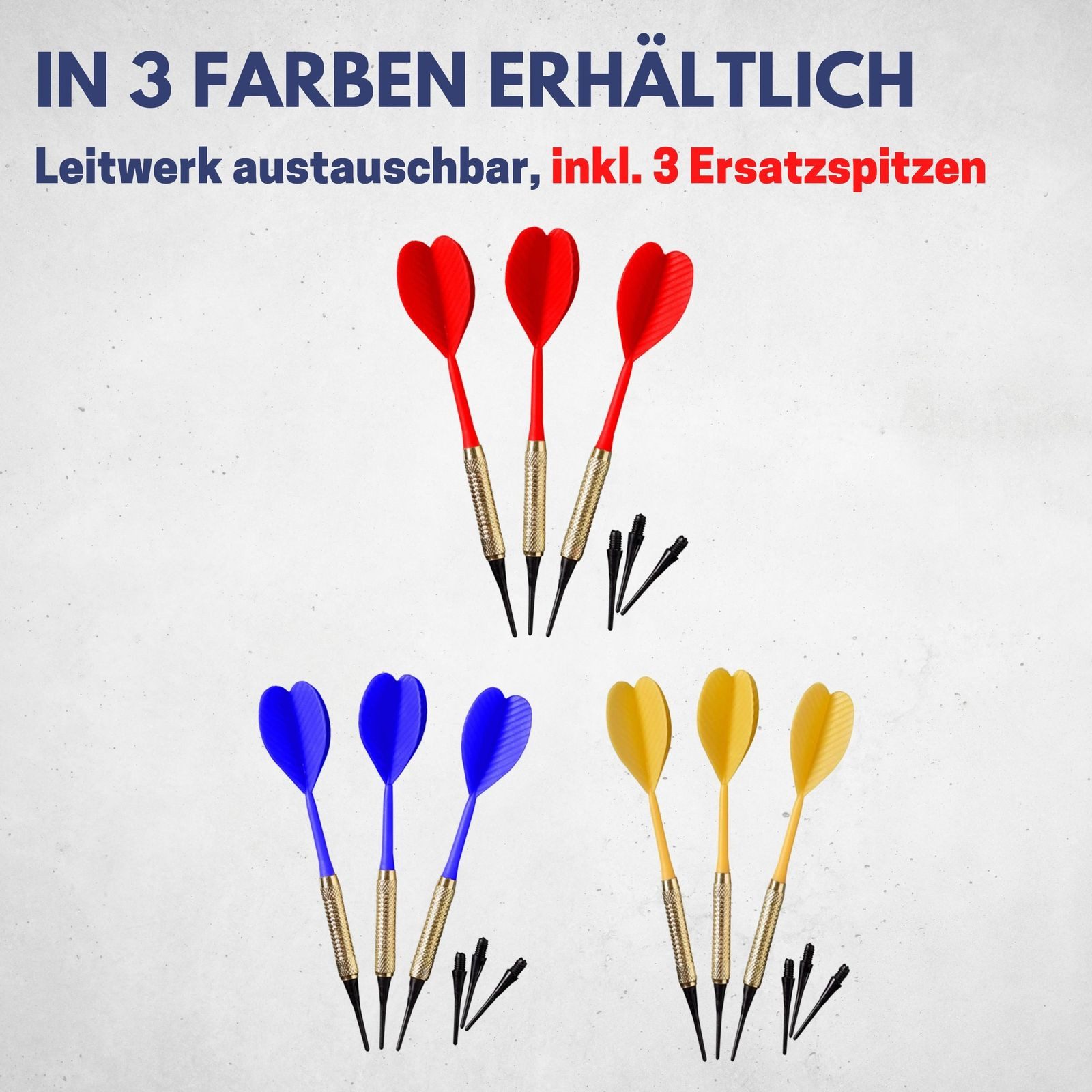 Best Sporting Dartpfeil Safety Dartpfeile, 3 Stück à 7 g, Hülse aus Messing, verschied. Farben