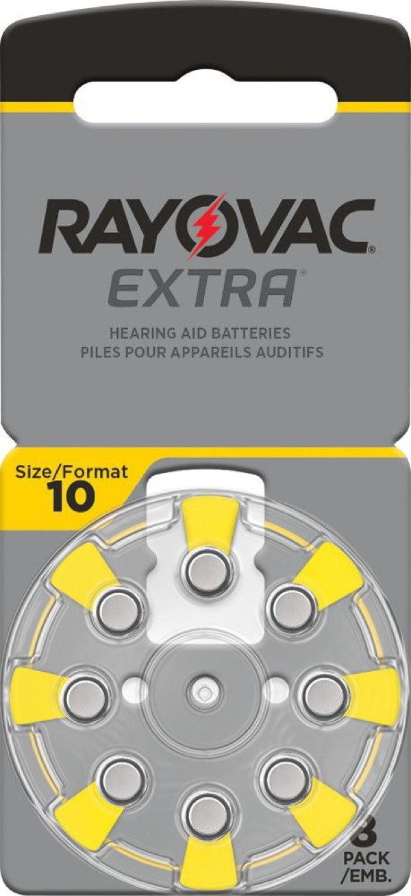 RAYOVAC 8 Extra Advanced Typ 10 Zink-Luft Hörgerätebatterien im 8er Blister 46 Batterie