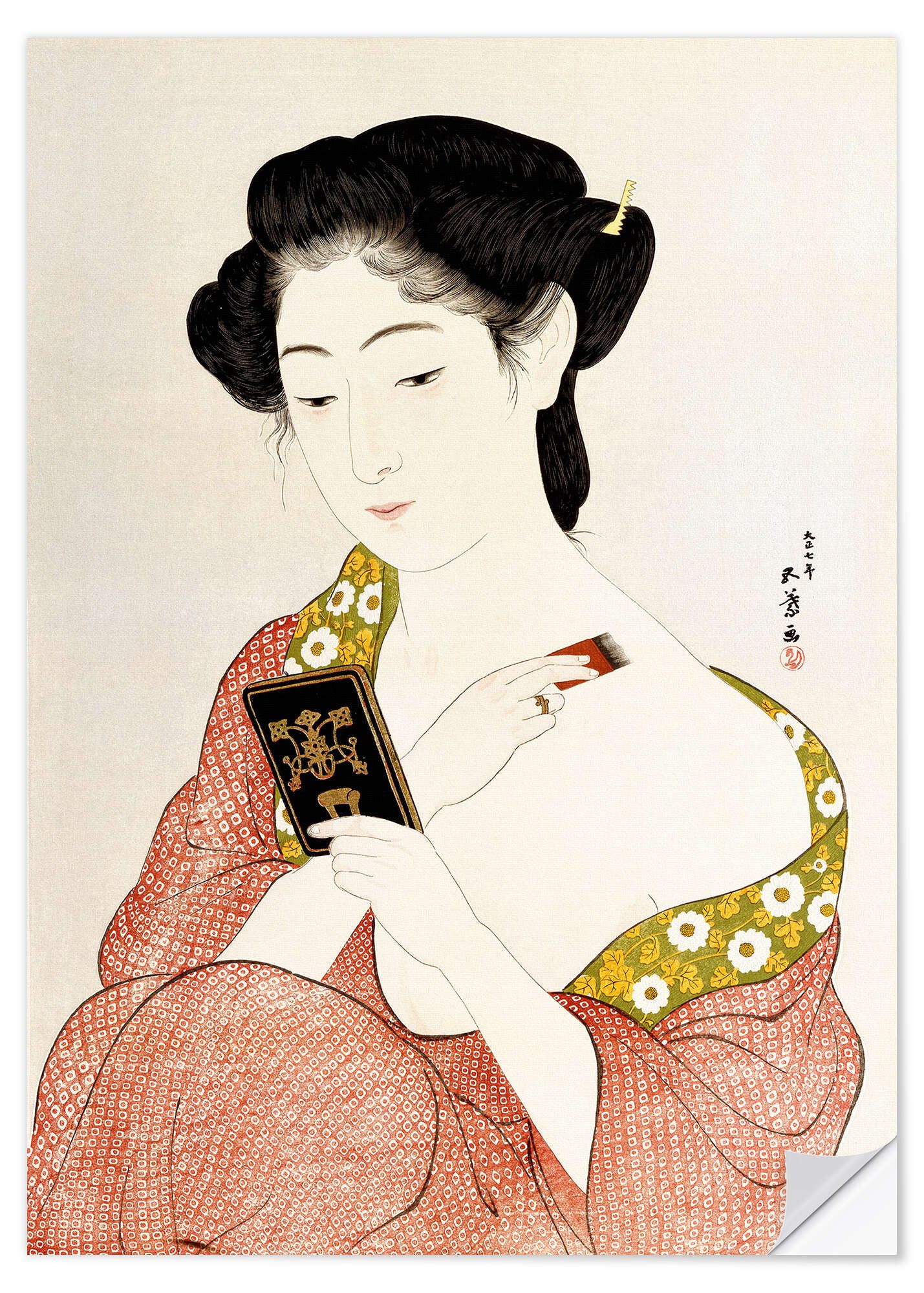 Posterlounge Wandfolie Goyo Hashiguchi, Eine Frau in Unterwäsche, Orientalisches Flair Malerei
