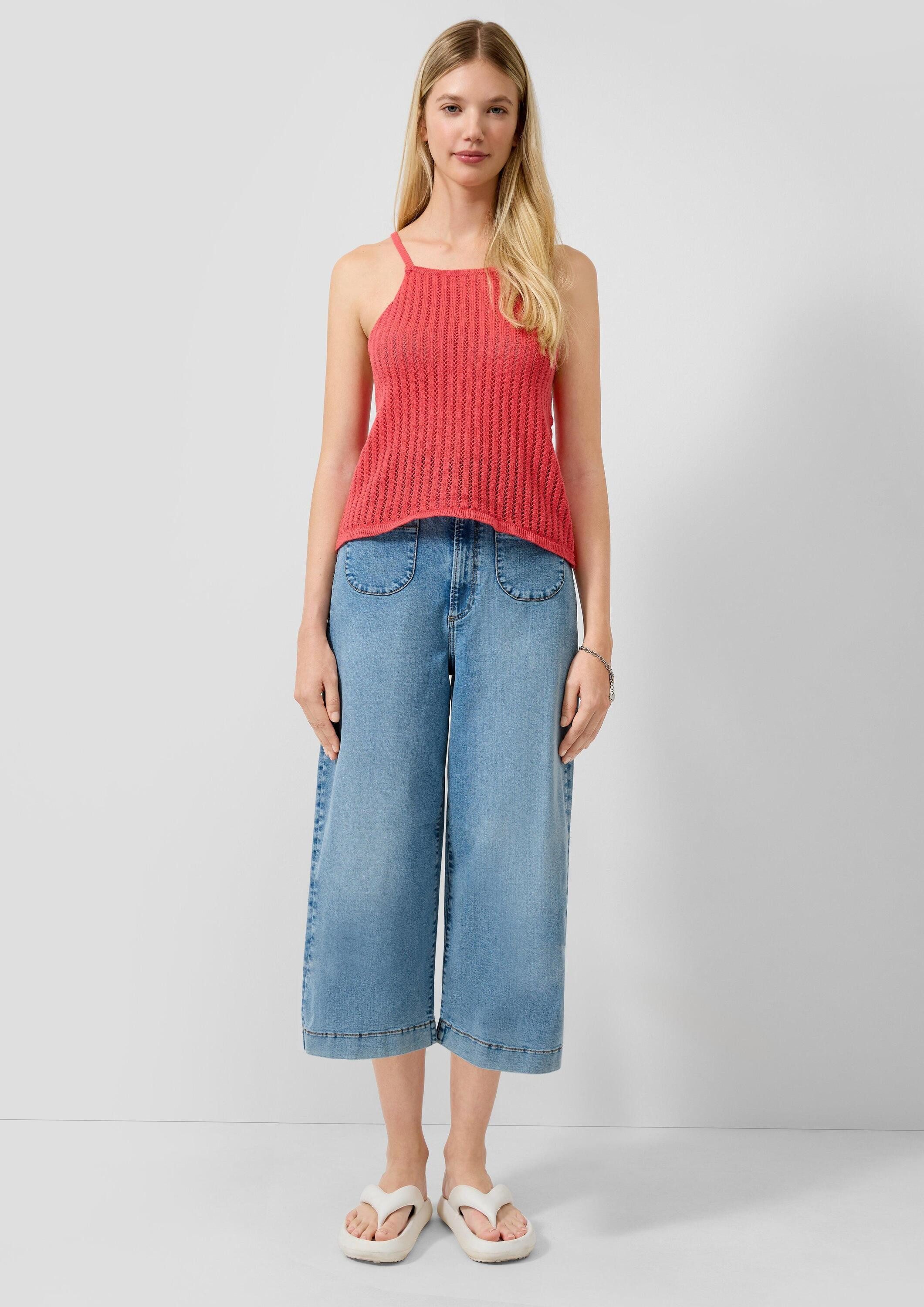QS Weite Jeans Jeans-Hose CATIE Culotte Jeans Catie / High Rise / Slim Fit