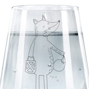 Mr. & Mrs. Panda Glas Fuchs Laterne - Transparent - Geschenk, Spülmaschinenfeste Trinkglser, Premium Glas, Hochwertige Lasergravur