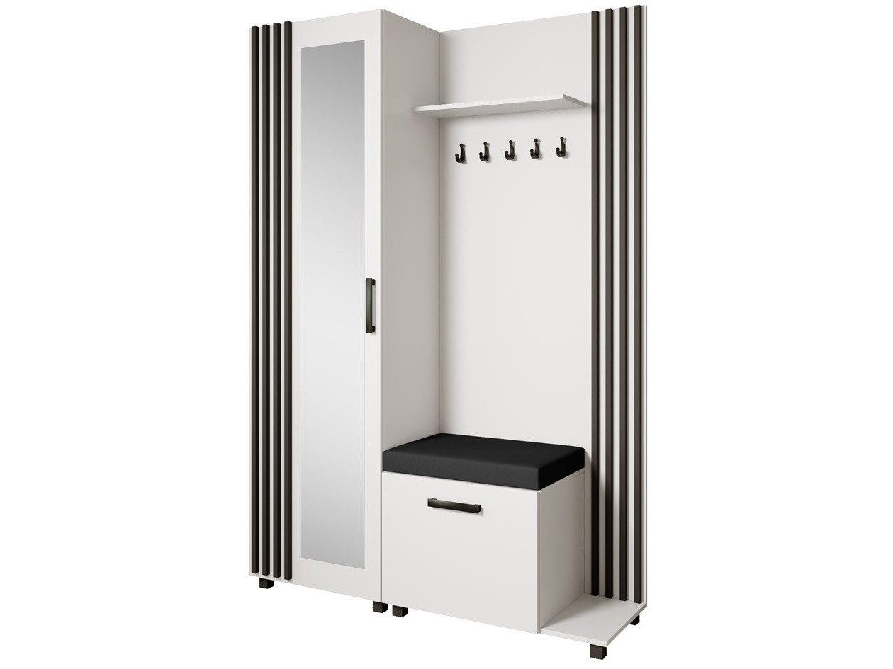 Beautysofa Garderoben-Set Livia – Design, Funktion und Ordnung in Perfektion, (Geräumiger Schuhschrank, mit praktischer Kleiderstange)