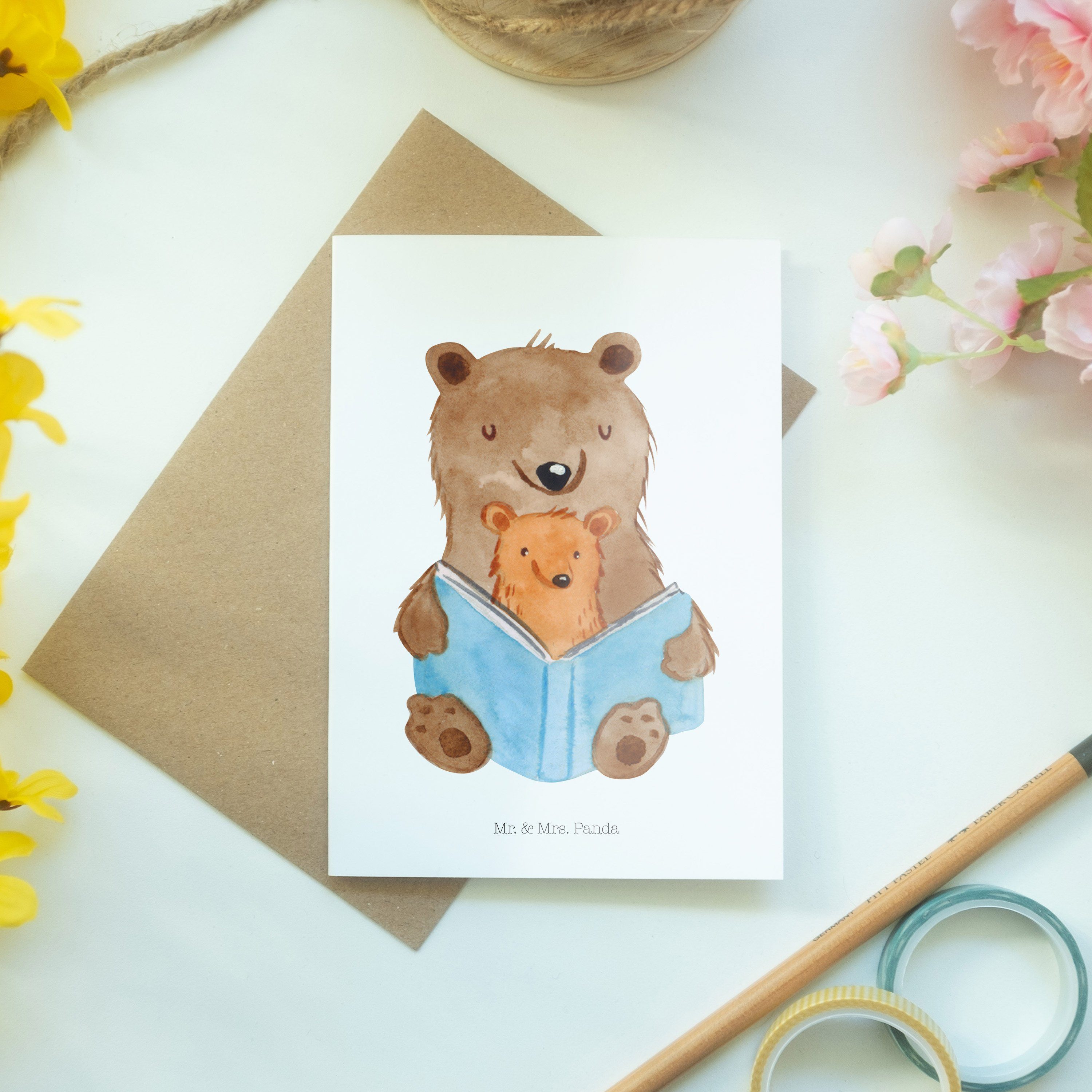 & Lieblingsoma, Oma, - Bären Hochzeitskart Panda Weiß Mr. - Buch Karte, Mrs. Grußkarte Geschenk,