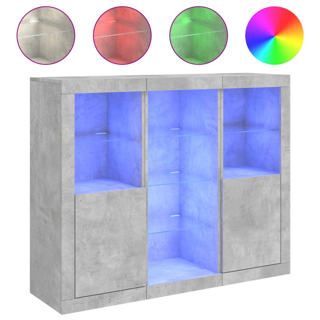 vidaXL Sideboard Sideboards mit LED-Leuchten 3 günstig online kaufen