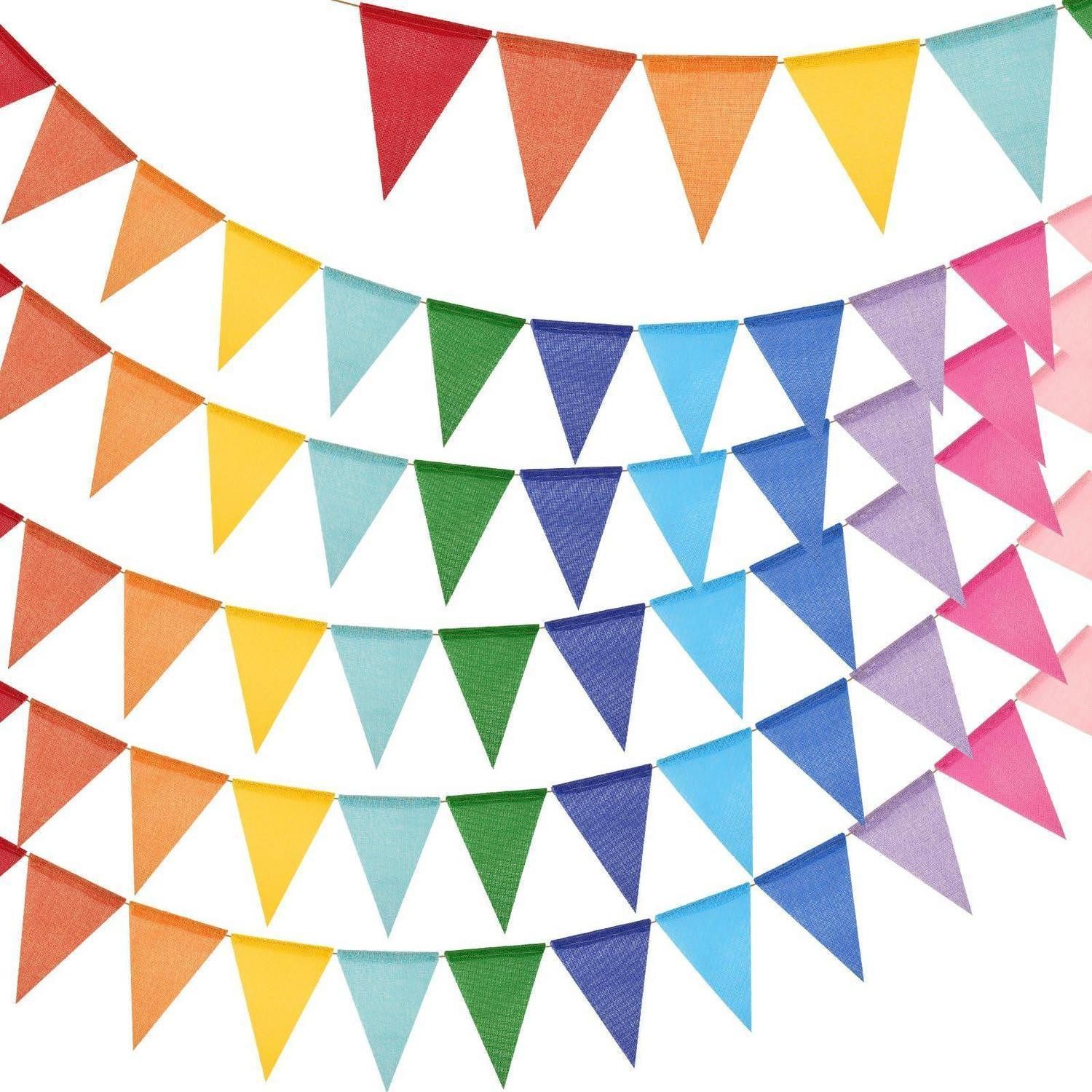 LuxusKollektion Wimpelkette Wimpelkette Outdoor Wetterfest Bunt 5x4M