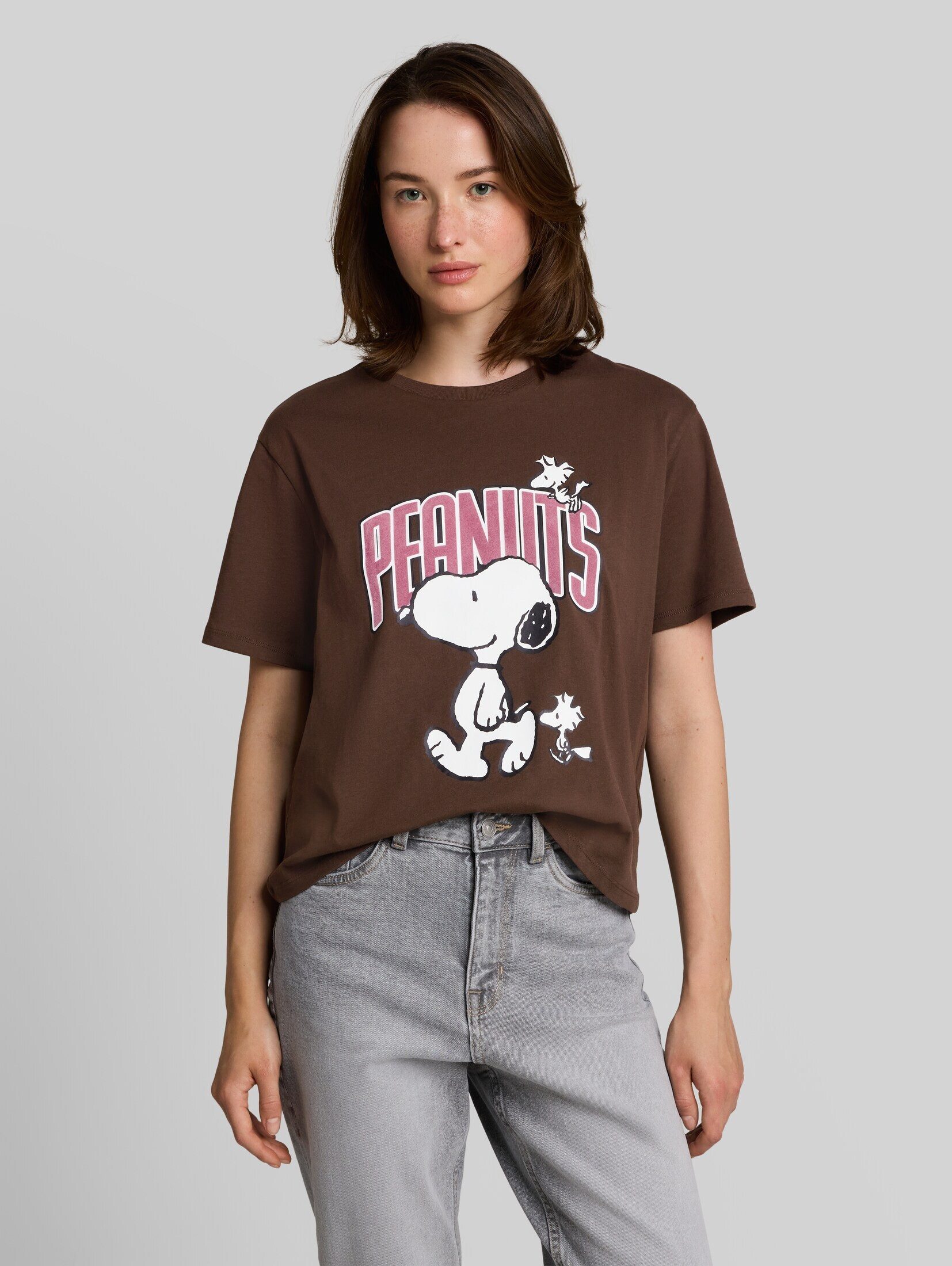 TOM TAILOR Denim T-Shirt T-Shirt (im Einserpack) Boxy Fit T-Shirt mit Snoopy-Print