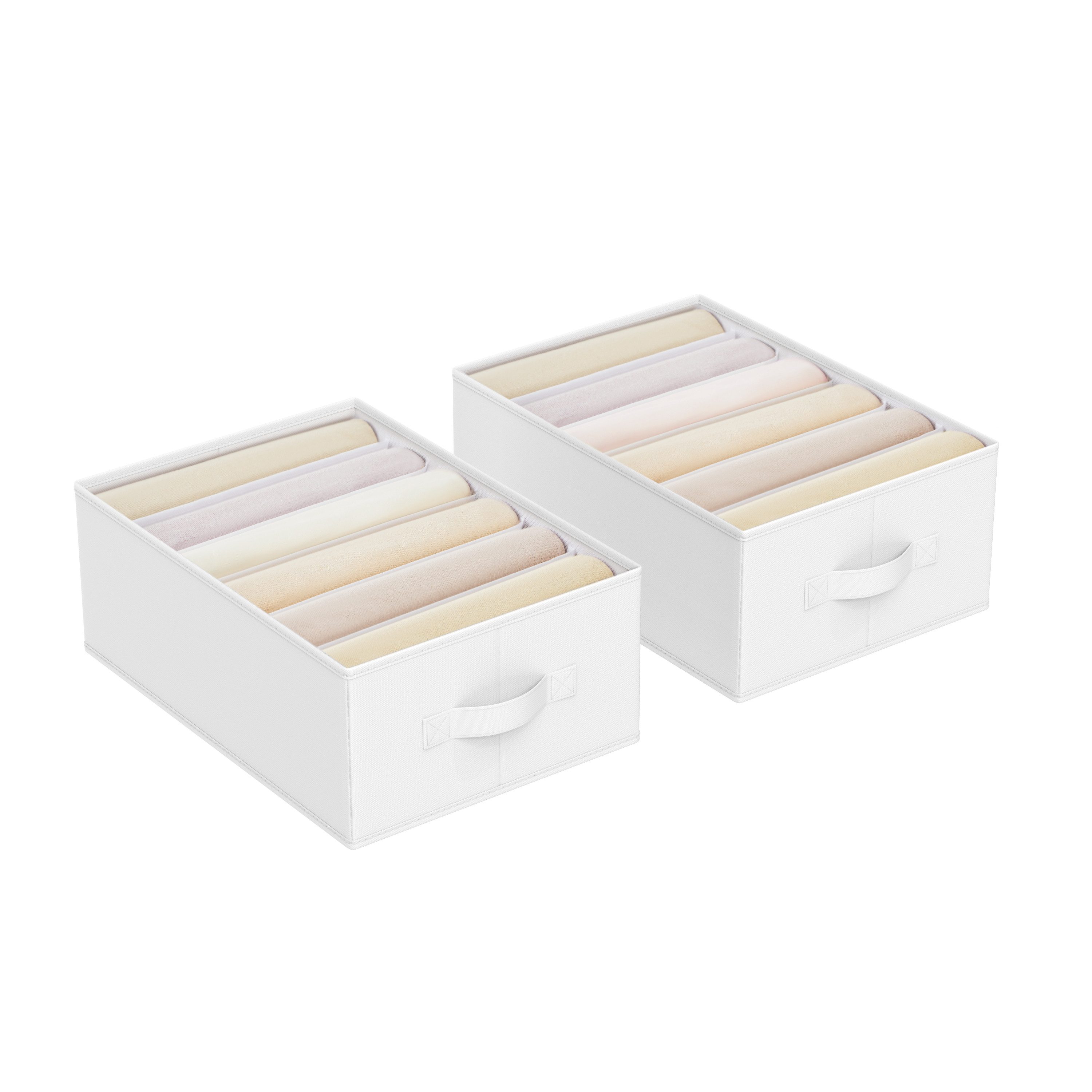 SONGMICS Aufbewahrungsbox Kleiderschrank-Organizer (2 St., Aufbewahrungsbox 6 Fächer, Schubladen-Ordnungssystem), 2er Set Aufbewahrungsbox mit 6 Fächern
