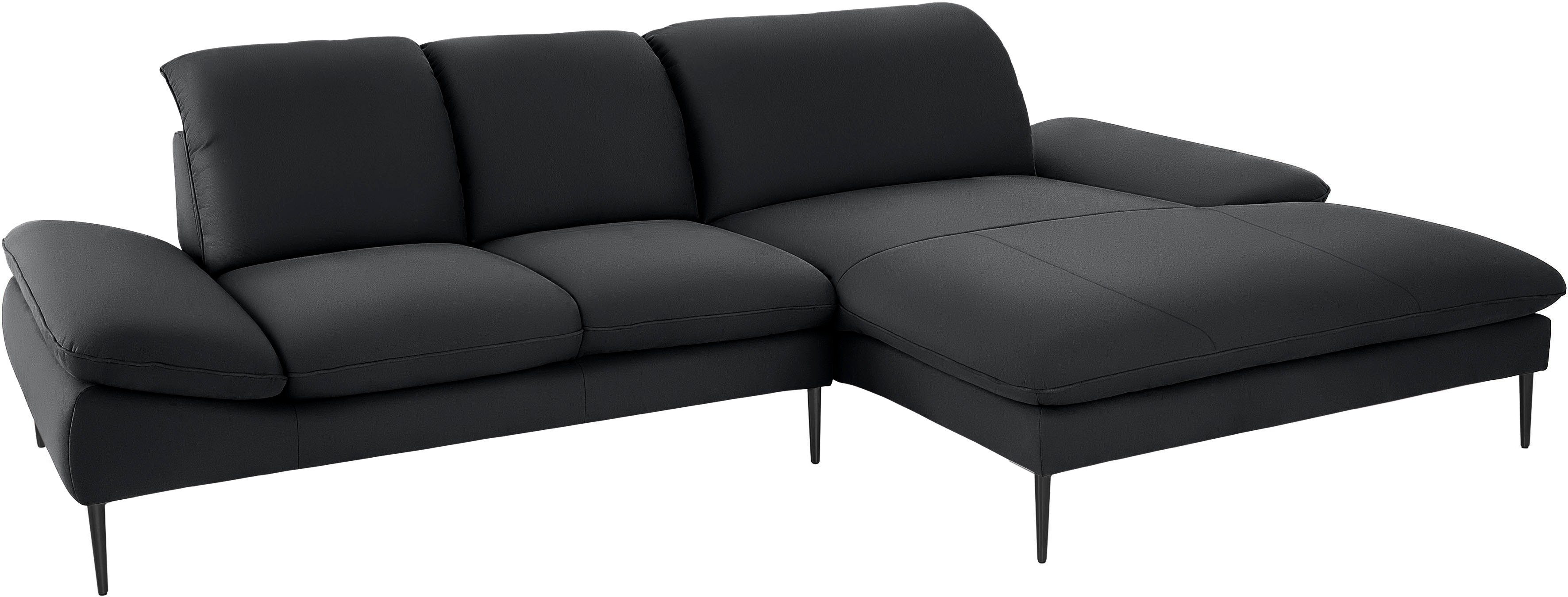 W.SCHILLIG Ecksofa enjoy&MORE, Designsofa, elegant und bequem, L-Form, Sitztiefenverstellung, Füße schwarz pulverbeschichtet, Breite 310 cm