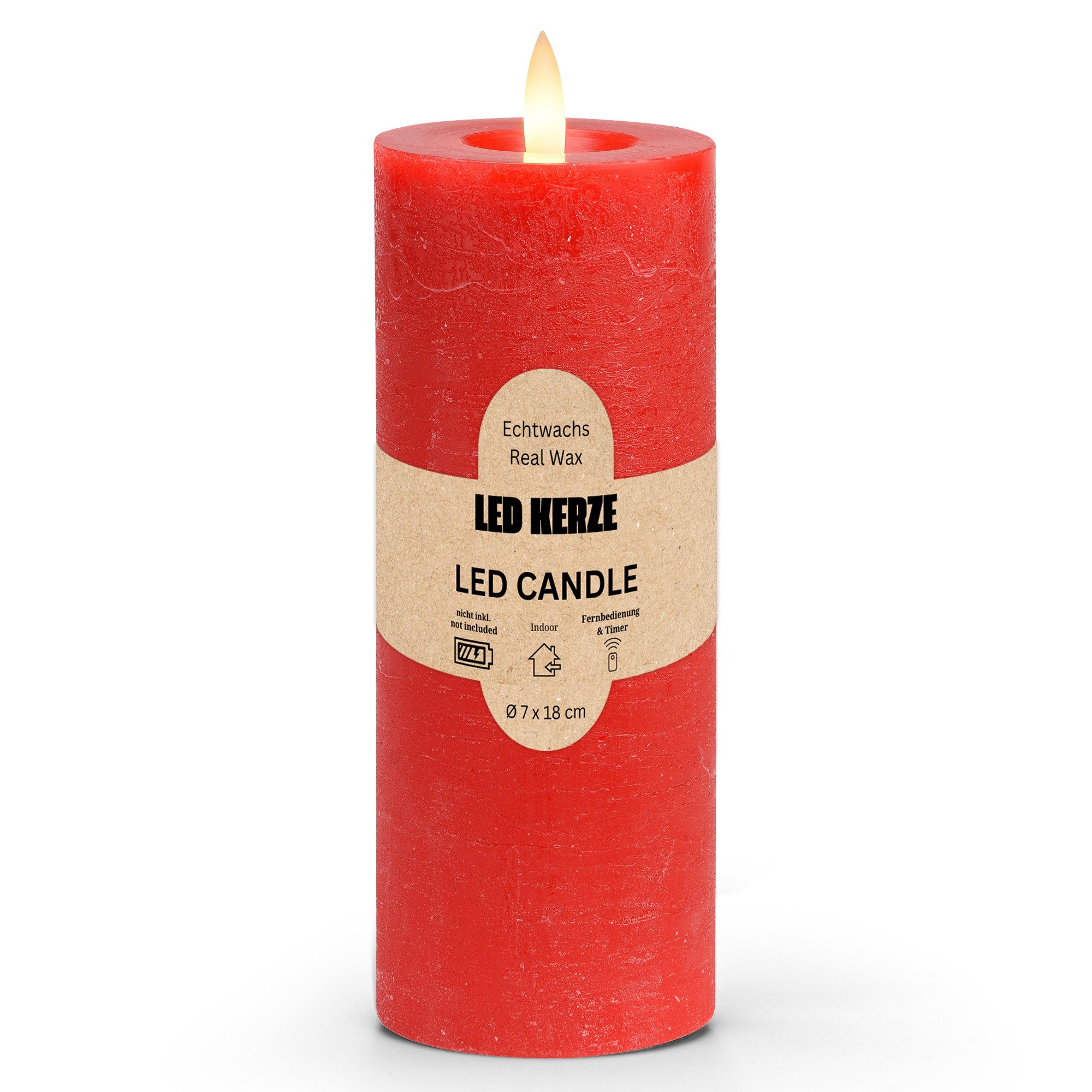 matches21 HOME & HOBBY LED-Kerze LED Stumpenkerze Wachs, Flackernde Flamme, günstig online kaufen