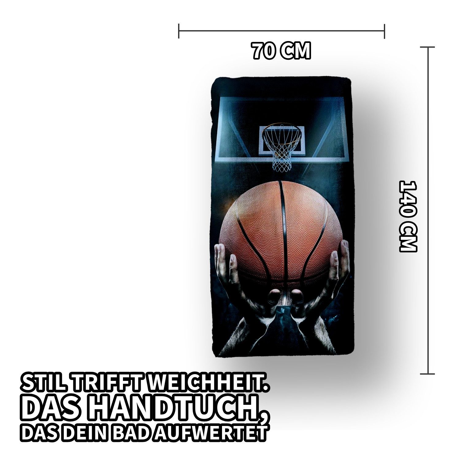 Jerry Fabrics Handtücher Basketball Duschtuch Badetuch Strandtuch Handtuch 70 x 140cm, (1 Duschtuch, 1-St), Langlebig
