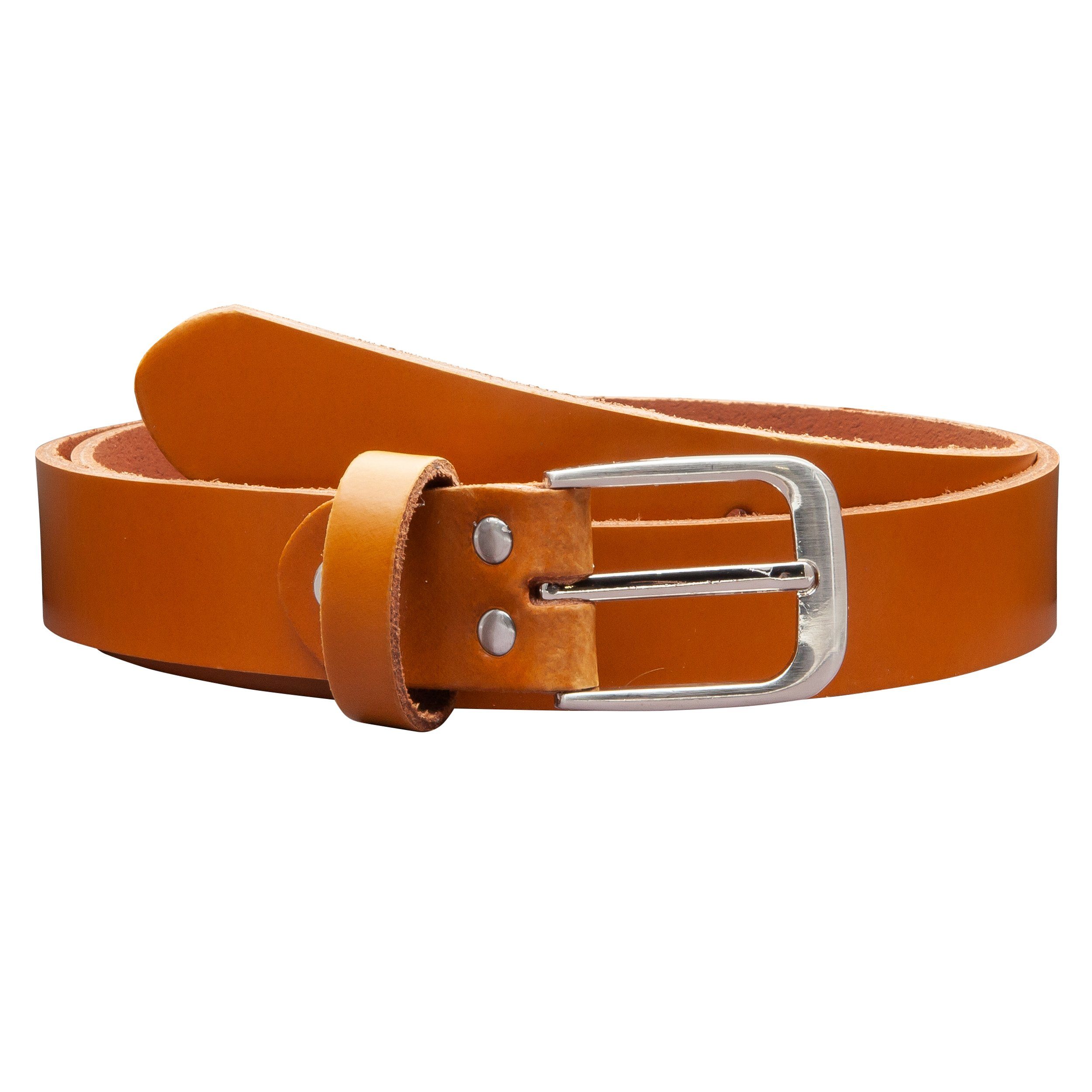 COLOGNEBELT Ledergürtel C17-PL Gürtel 3 cm breit in Cognac mit moderner Gürtelschnalle, echtes Leder