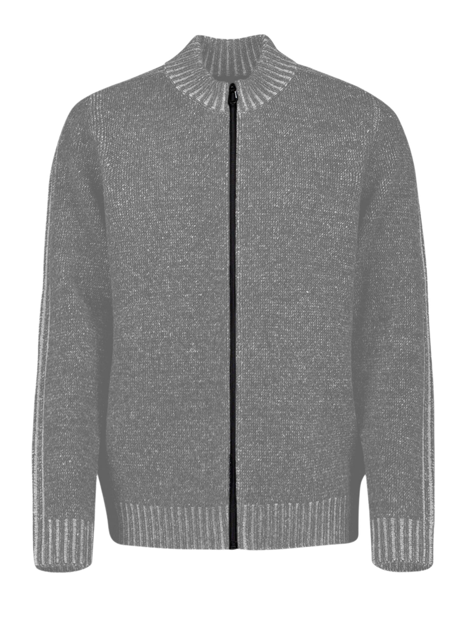 NO EXCESS Strickpullover Men's grau,Casual,Polyacryl,Meliert,Stehkragen,Langarm,Regular Fit