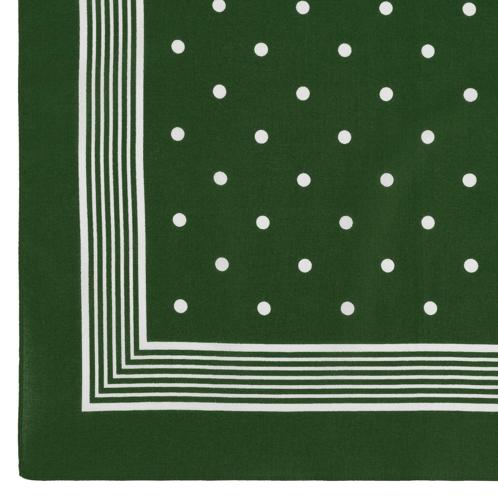 modAS Modetuch, Vierecktuch Bandana Kopftuch ca. 54x54 cm- Tuch in verschiedenen Designs und Farben aus Baumwolle (76) Grün mit Punkte