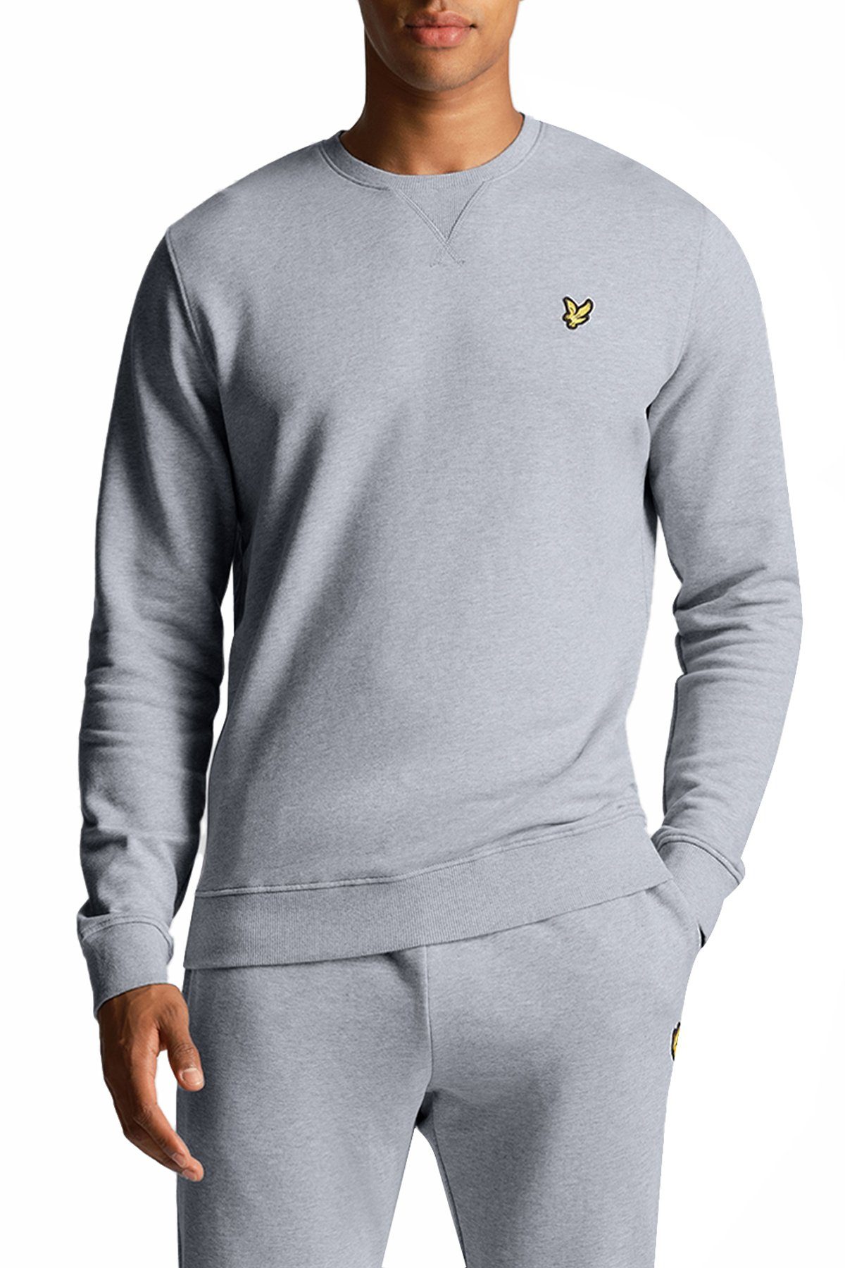 Lyle & Scott Sweatshirt Ohne Kapuze 100% Baumwolle Grau Aus