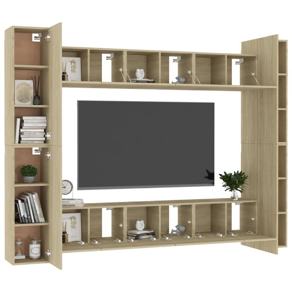 10-tlg. TV-Schrank-Set TV-Schrank Holzwerkstoff furnicato Sonoma-Eiche