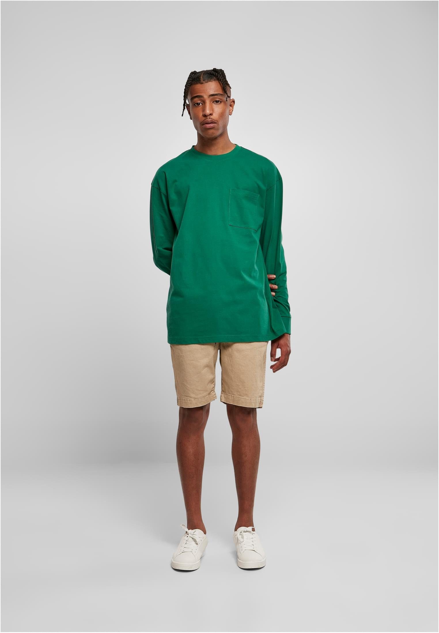 URBAN CLASSICS T-Shirt Herren Oversized Heavy Longsleeve Pocket green (1-tlg)