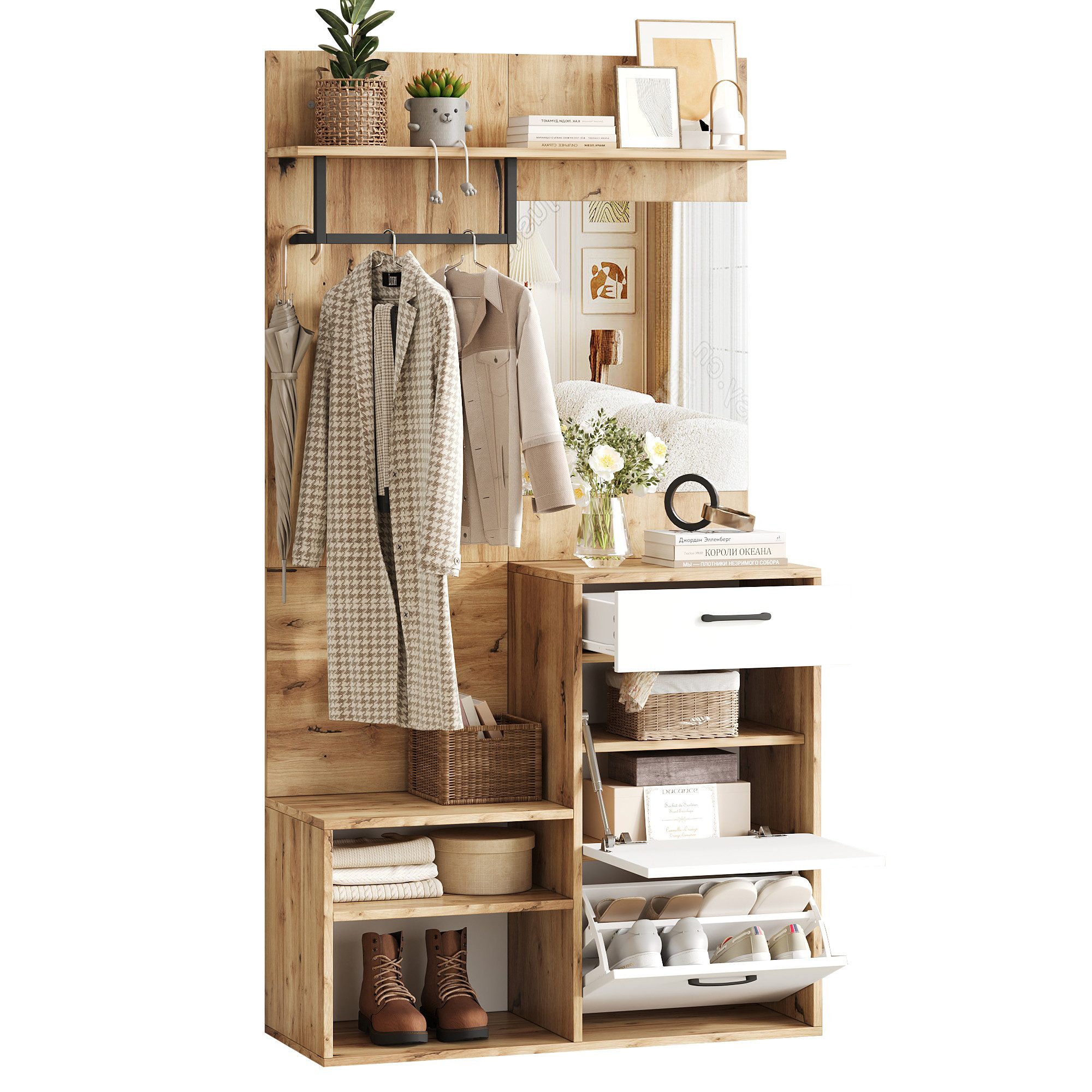 KLAM HOME Garderoben-Set 100*38.5*190cm Garderoben-Set mit günstig online kaufen