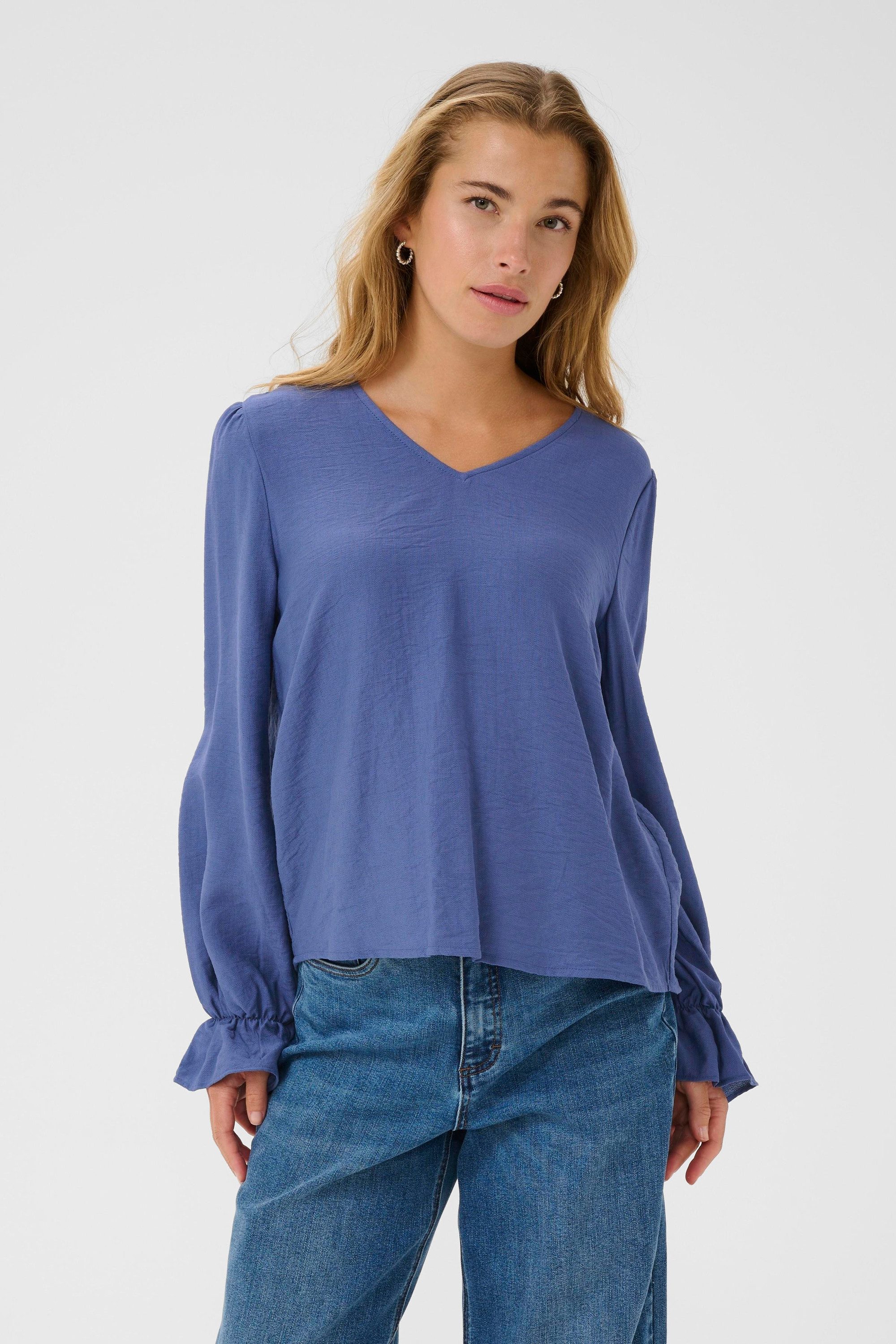 KAFFE Langarmbluse Langarm-Bluse KArea