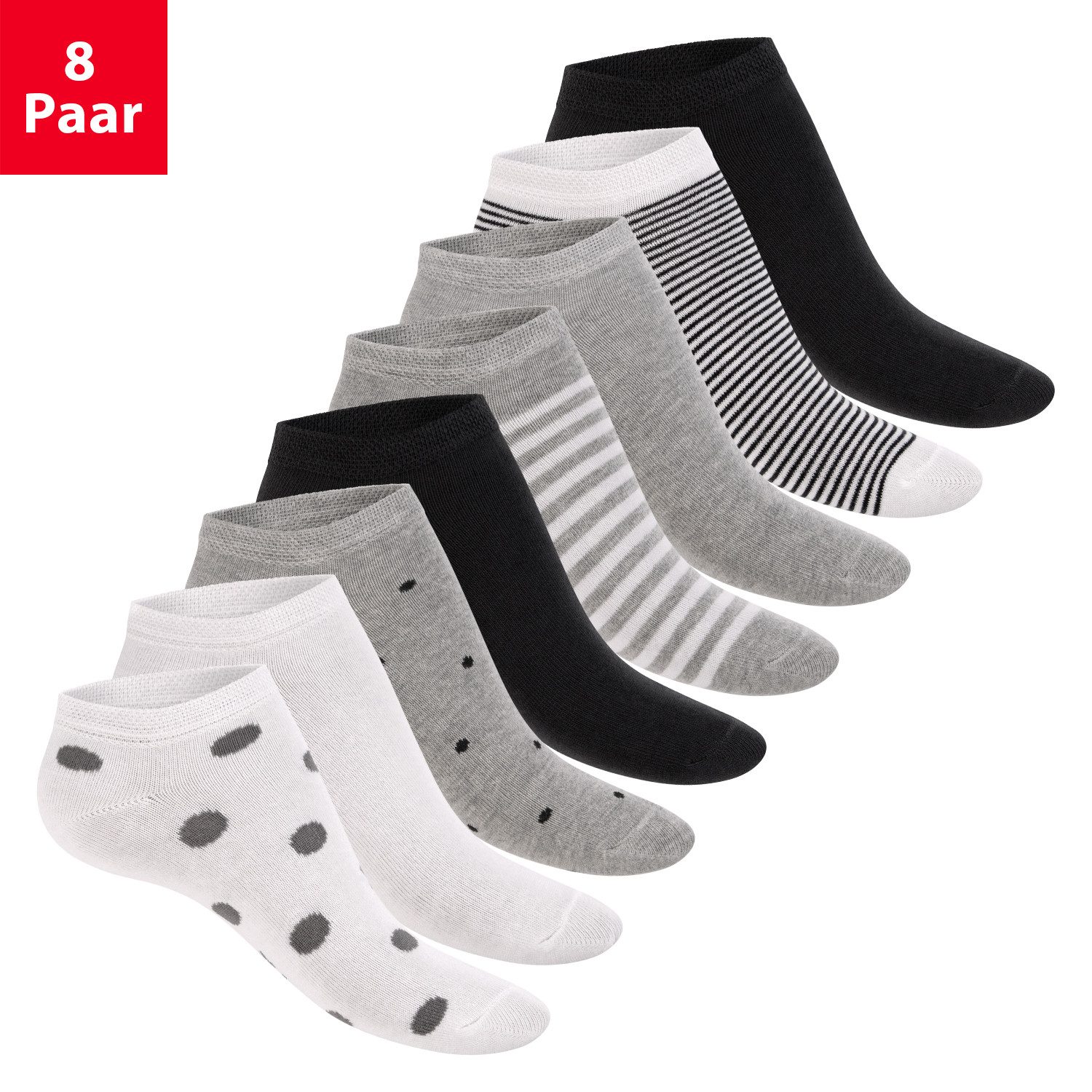 Sneakersocken Süße Damen Sneaker Socken (8 Paar) Kurze Söckchen mit Muster