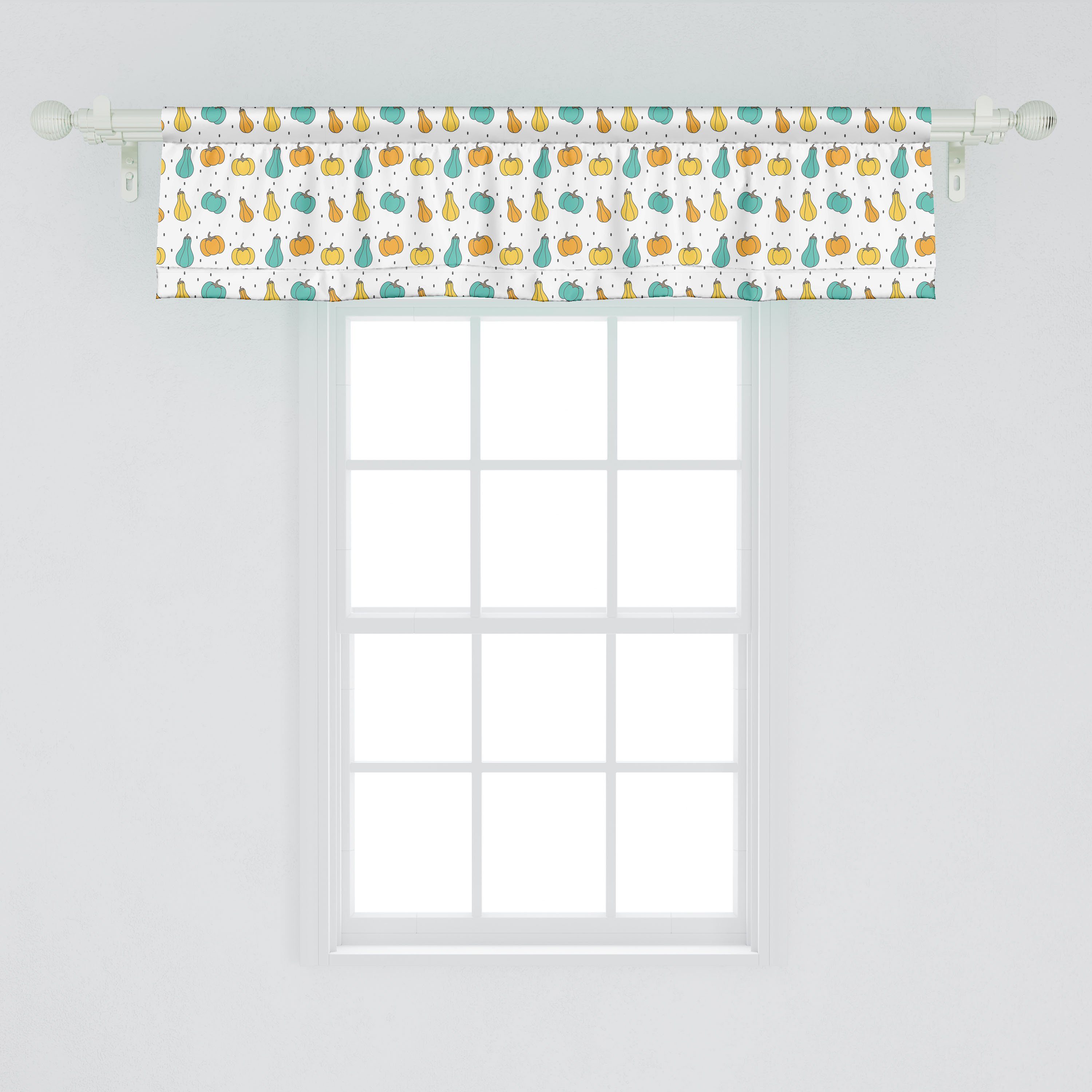 Scheibengardine Vorhang Volant für mit Stangentasche, Schlafzimmer Paprika Gemüse Punkte Microfaser, Küche Abakuhaus, Dekor und Grafik