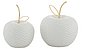 Leonique Dekokugel »Apfel mit Struktur« (Set, 2 Stück), aus Keramik, Blatt und Stiel aus Metall, Bild 2
