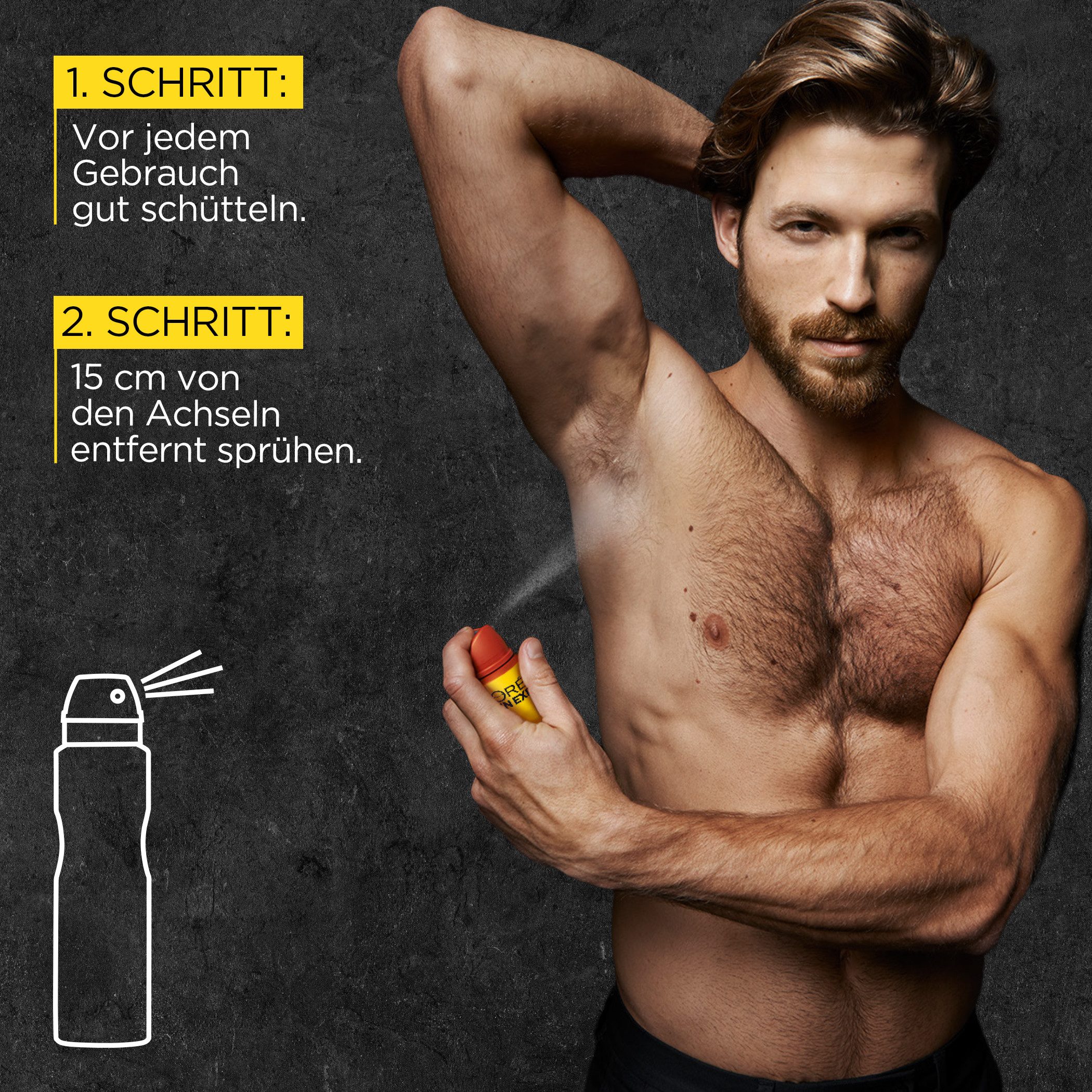 L'ORÉAL PARIS MEN EXPERT Deo-Spray Deo Spray Invincible Sport, Packung, 6-tlg., mit hoher Zuverlässigkeit