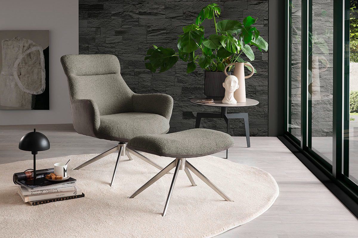 MCA furniture Loungesessel PELION Drehstuhl mit Armlehnen (Set, 2-St), 360° drehbar mit Nivellierung