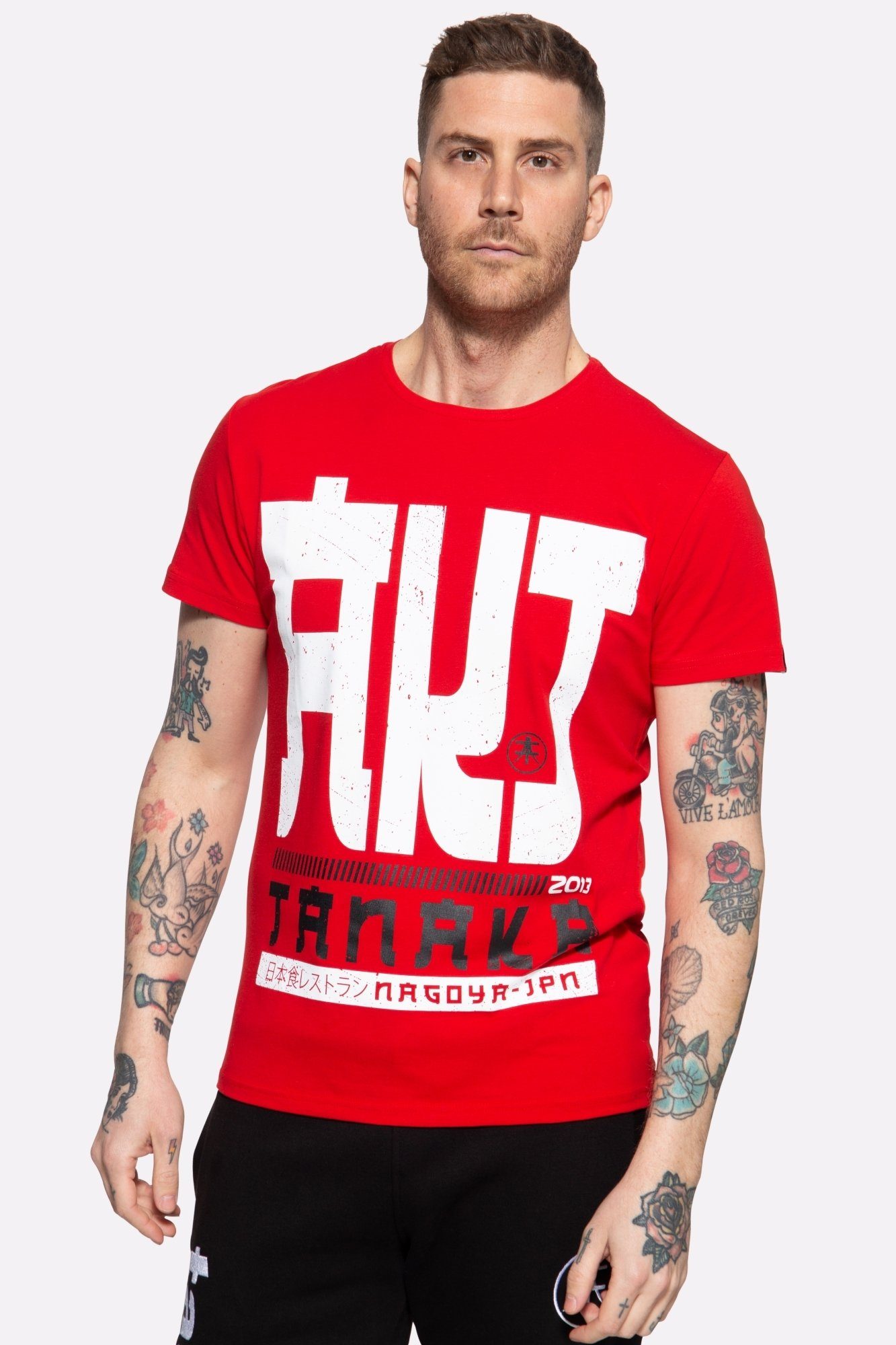 Akito Tanaka T-Shirt Write mit kontrastierendem Print rot