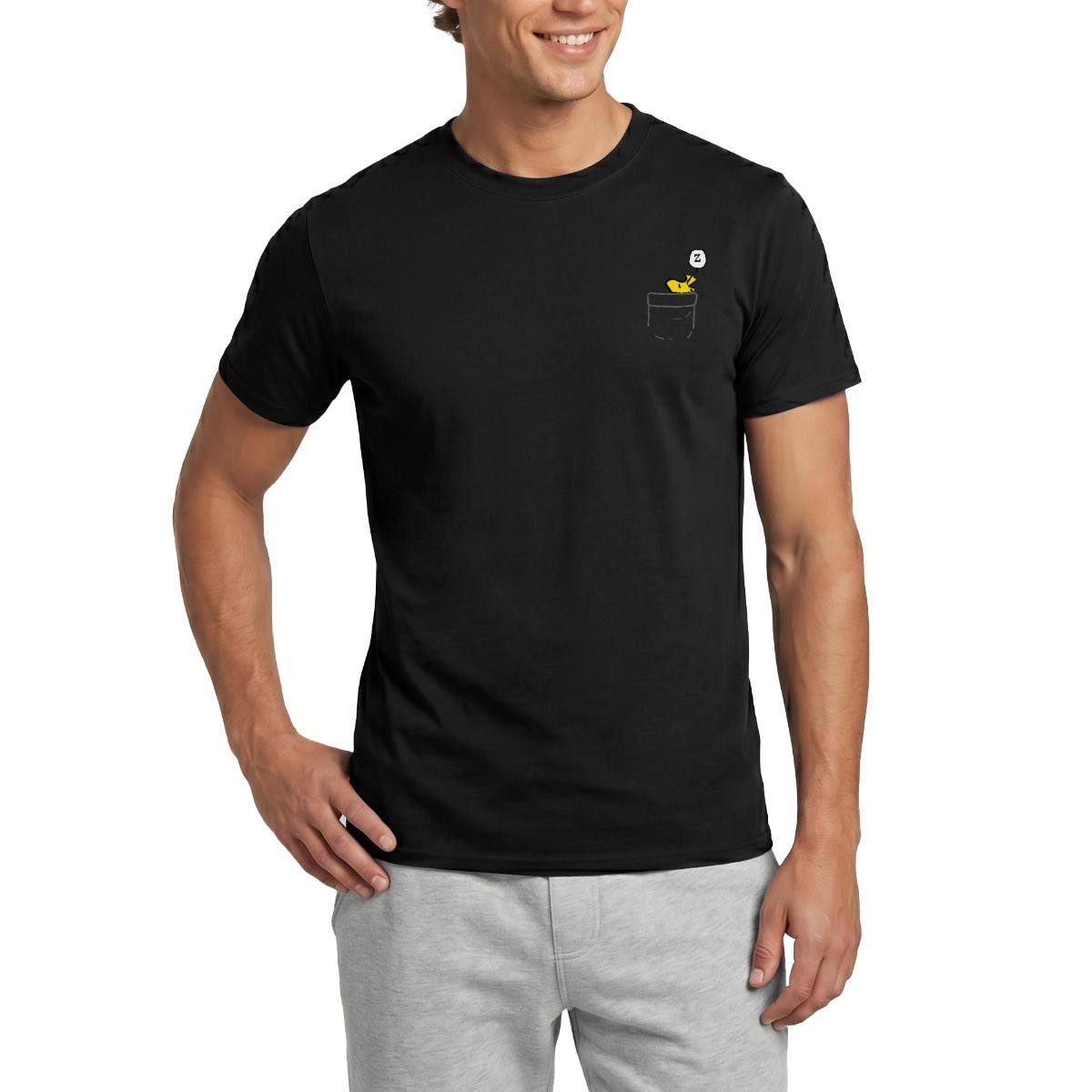 Spreadshirt T-Shirt Peanuts Woodstock In A Pocket Taschen-Design Männer T-Shirt (1-tlg)