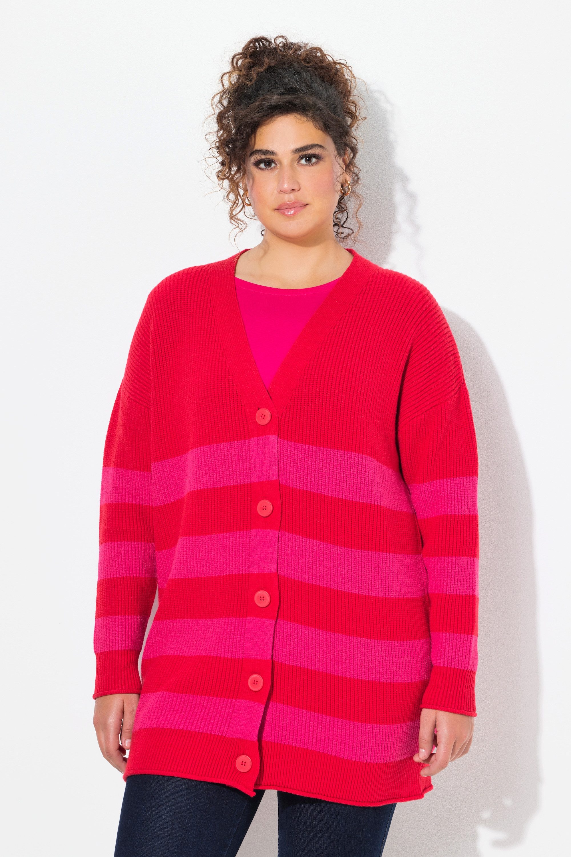 Ulla Popken Strickjacke Strickjacke Streifen Boxy günstig online kaufen