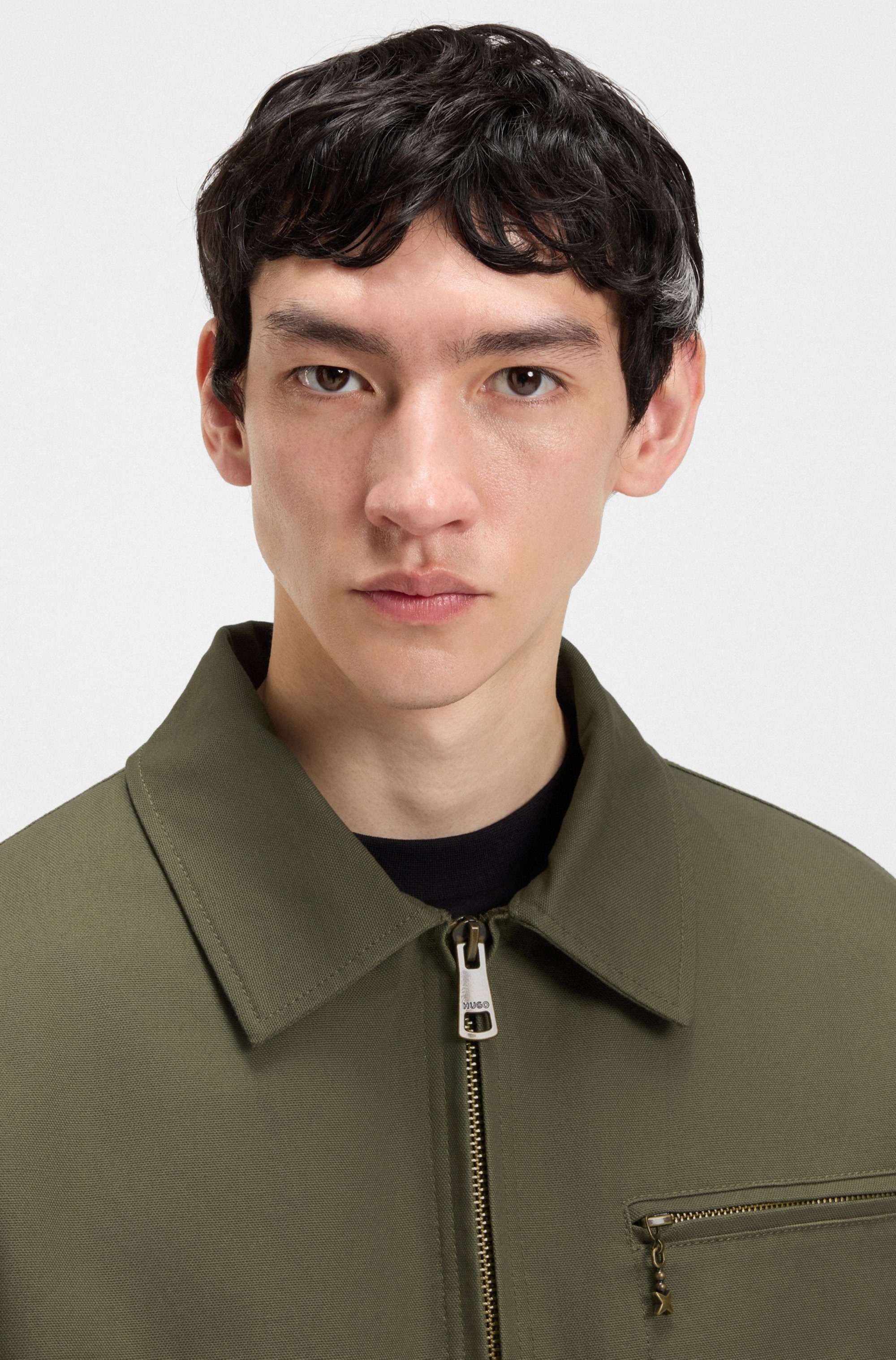 HUGO Blue Canvasjacke Blake leicht wattiert, regular fit Overshirt Übergang günstig online kaufen