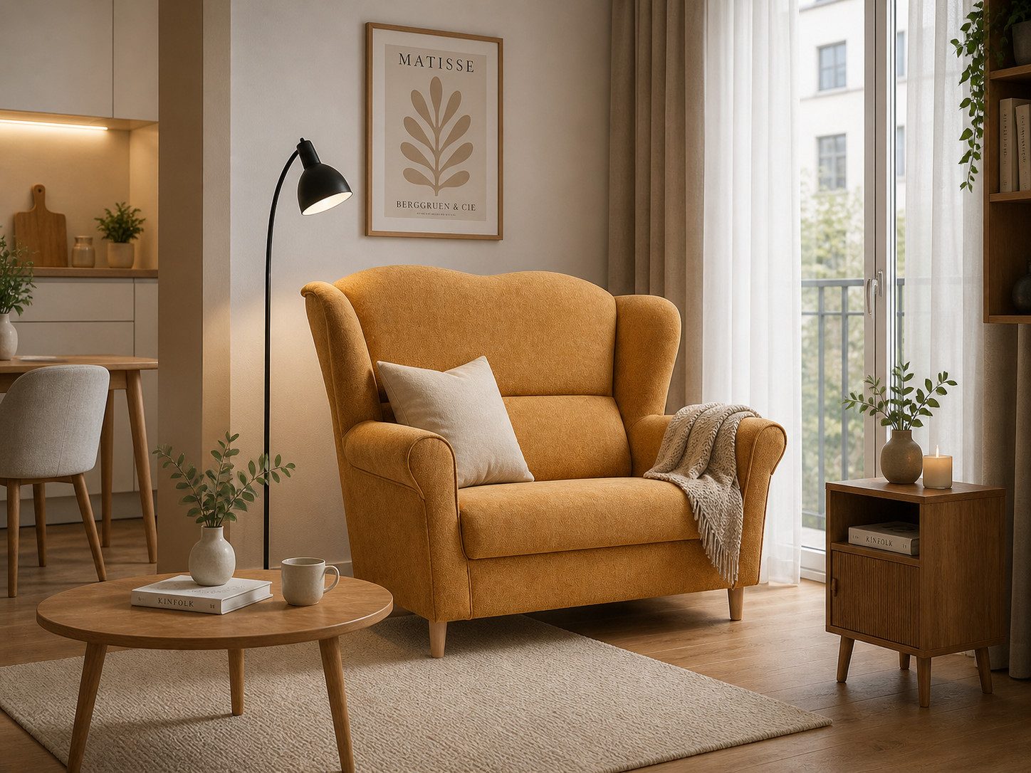 MOEBLO Sofa SILABELLA, 2-Sitzer Sofa 144cm, Samtstoff, modernes Design, (BxTxH):144x83x104cm
