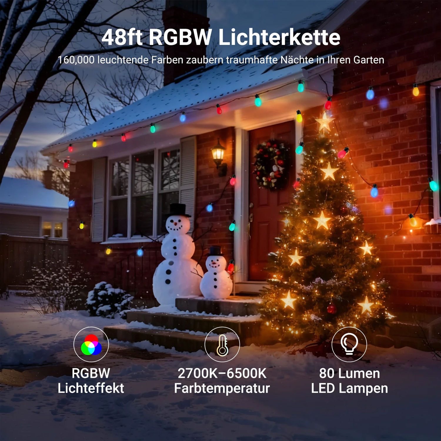 Neewer Lichterkette Neewer LED-Lichterkette NR01-15 mit App-Steuerung 15m, Smarte RGB LED-Lichterkette mit 15 Metern Länge