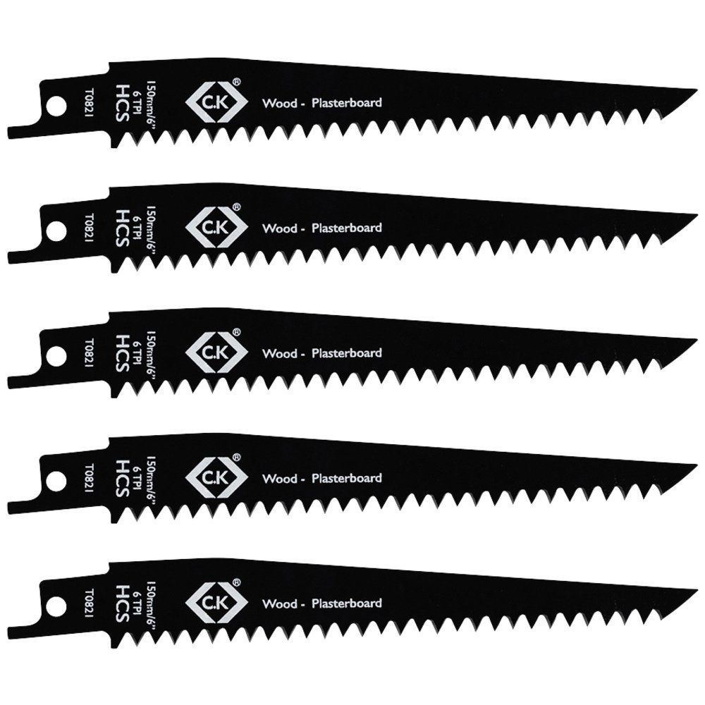 C.K Säbelsägeblatt C.K T0821 Säbelsägeblätter 6 tpi, 5er Pack Sägeblatt-Länge 150 mm 5 St
