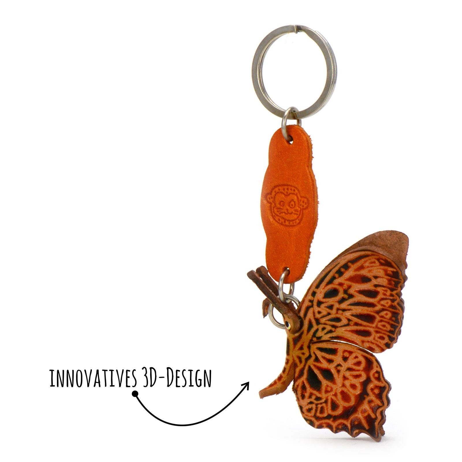 Kinder Accessoires Monkimau Schlüsselanhänger Schmetterling Schlüsselanhänger Leder Tier Figur (Packung)