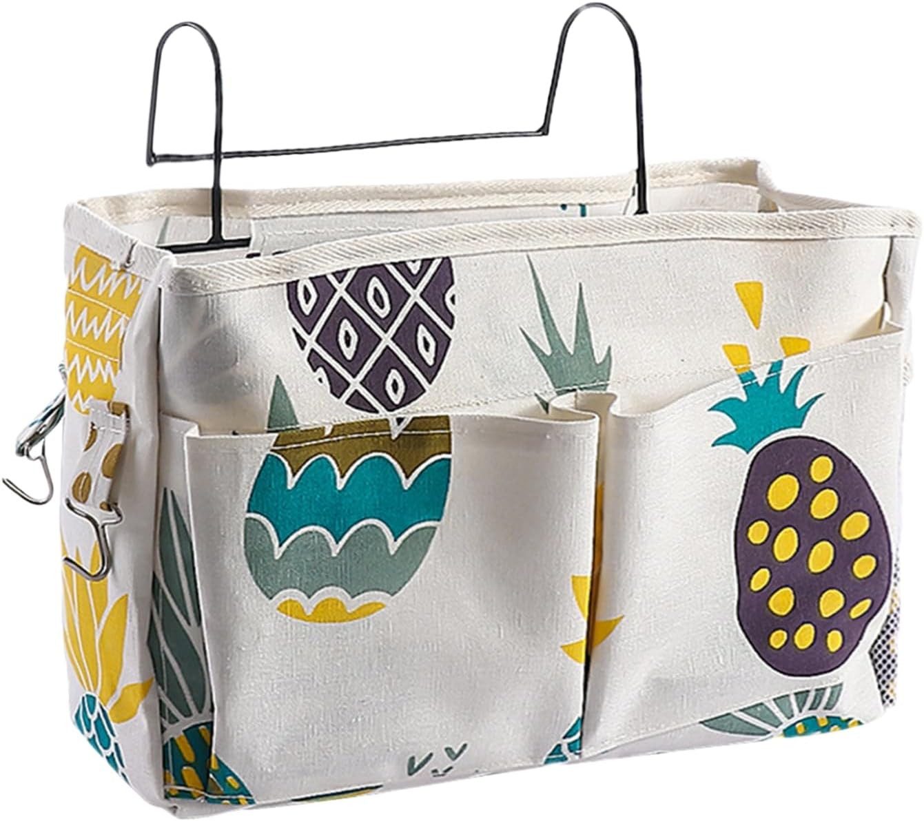 FELIXLEO Unterbettkommode Bett Organizer Hängetasche Ananas Muster mit Drafthaken Tasche