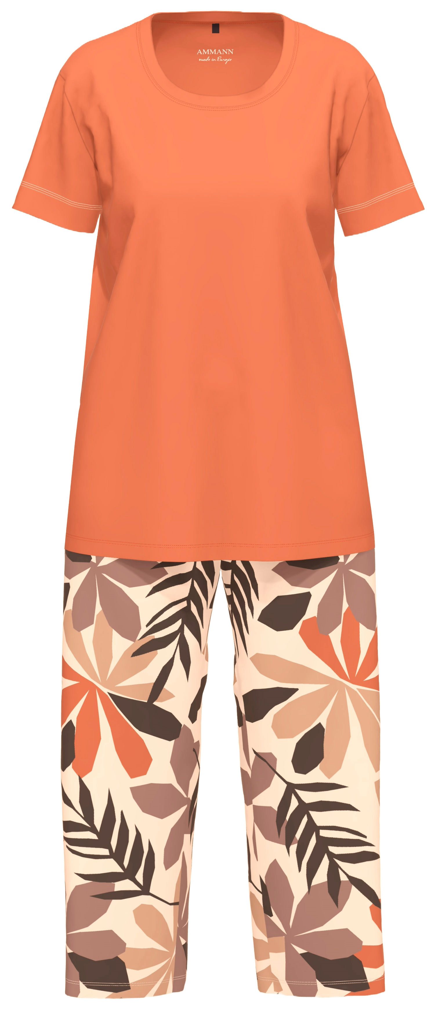 Ammann Schlafanzug Damen Pyjama Capri Hose (2 tlg) Baumwolle