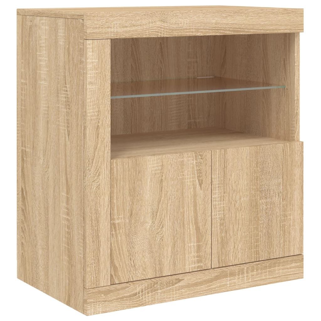 vidaXL Sideboard Sideboard mit LED-Leuchten Sonoma-Eiche günstig online kaufen