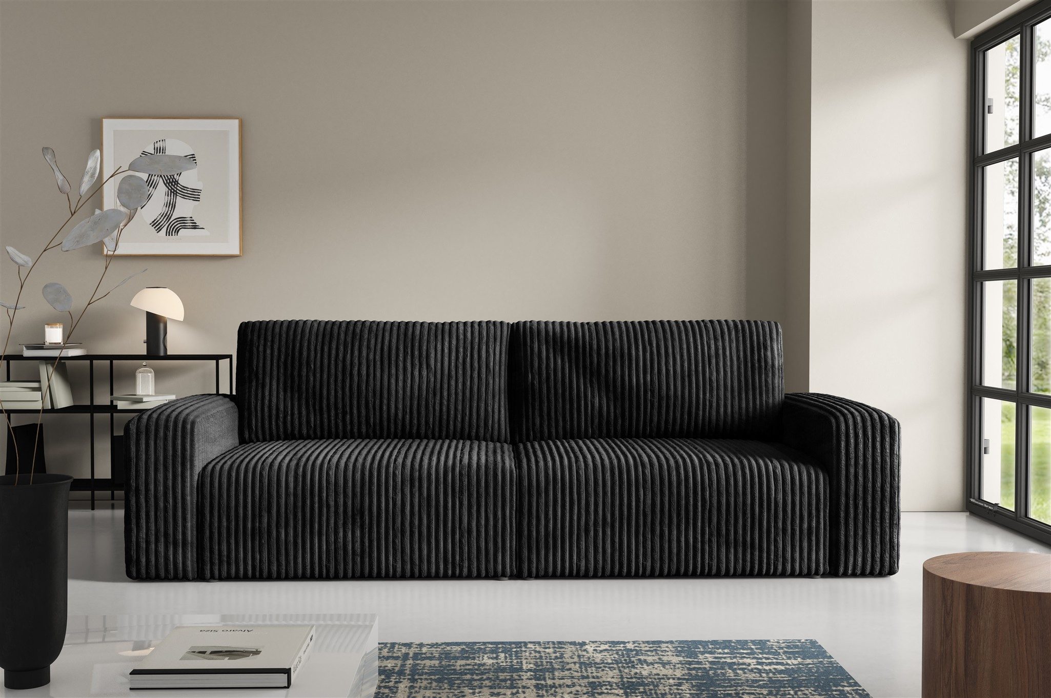 Fun Möbel 3-Sitzer Sofa NATALIA mit Schlaffunktion in Stoff Tilia, Rundumbezug, mit Bettfunktion und Bettkasten